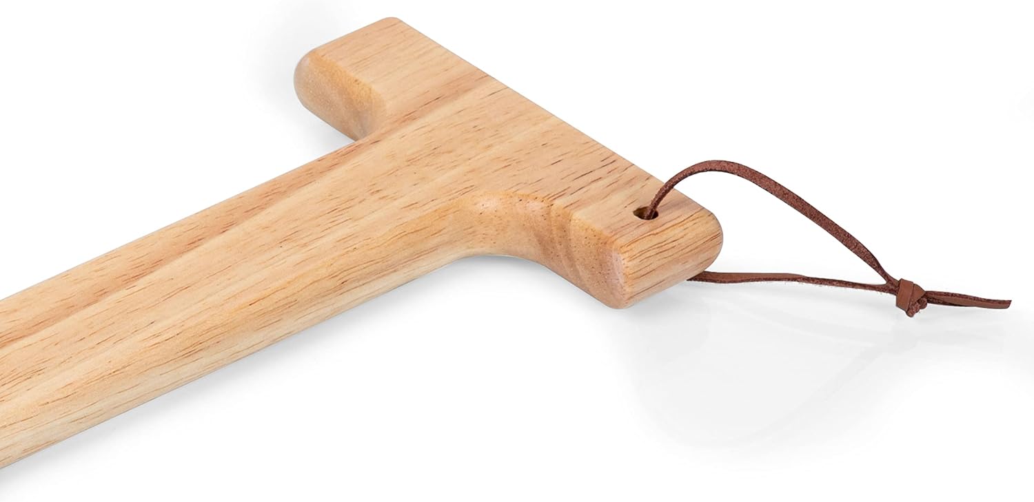 PICNIC TIME Mickey Mouse Hardwood BBQ Grill Scraper with Bottle Opener, Bristle Free Wooden Grill Cleaning Tool with Hanging Loop for Outdoor Cooking and BBQ Cleanup, (Natural Wood)