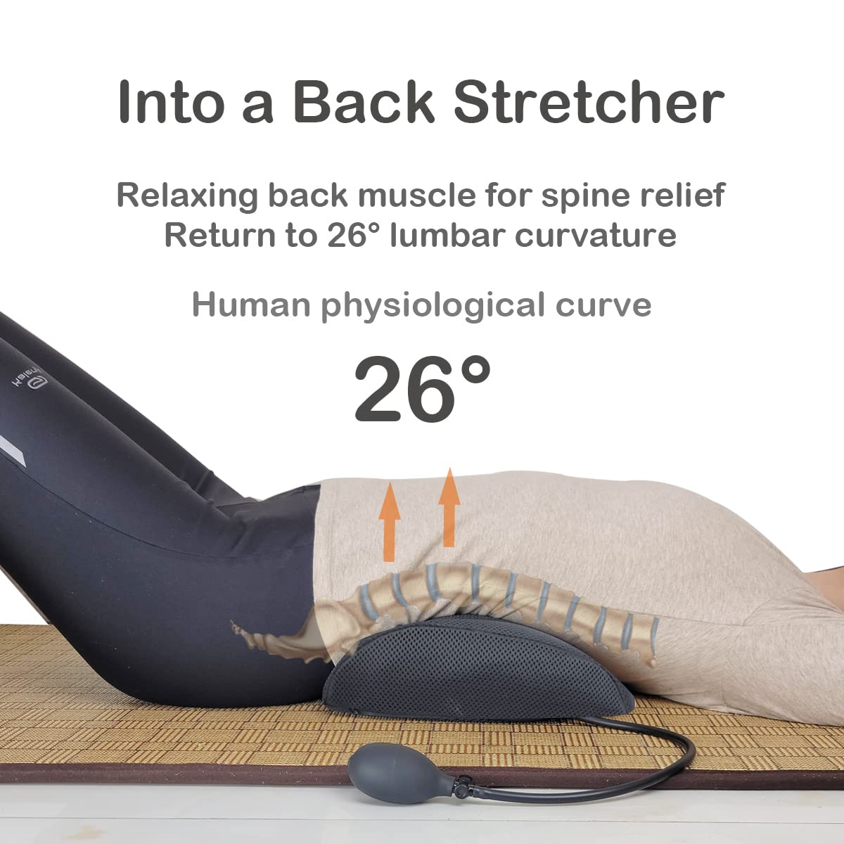 Inflatable Lumbar Support Pillow For Car Seat And Office Chair