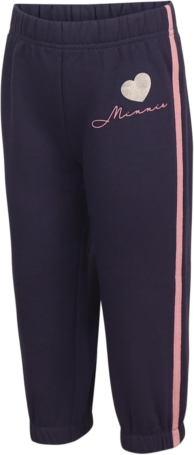 Magic Threadz Disney Clothes Baby Girls Quarter-Zip Fleece Pullover & Pants Set – Minnie Mouse, Marie & Stitch (12M–24M) - Image 4