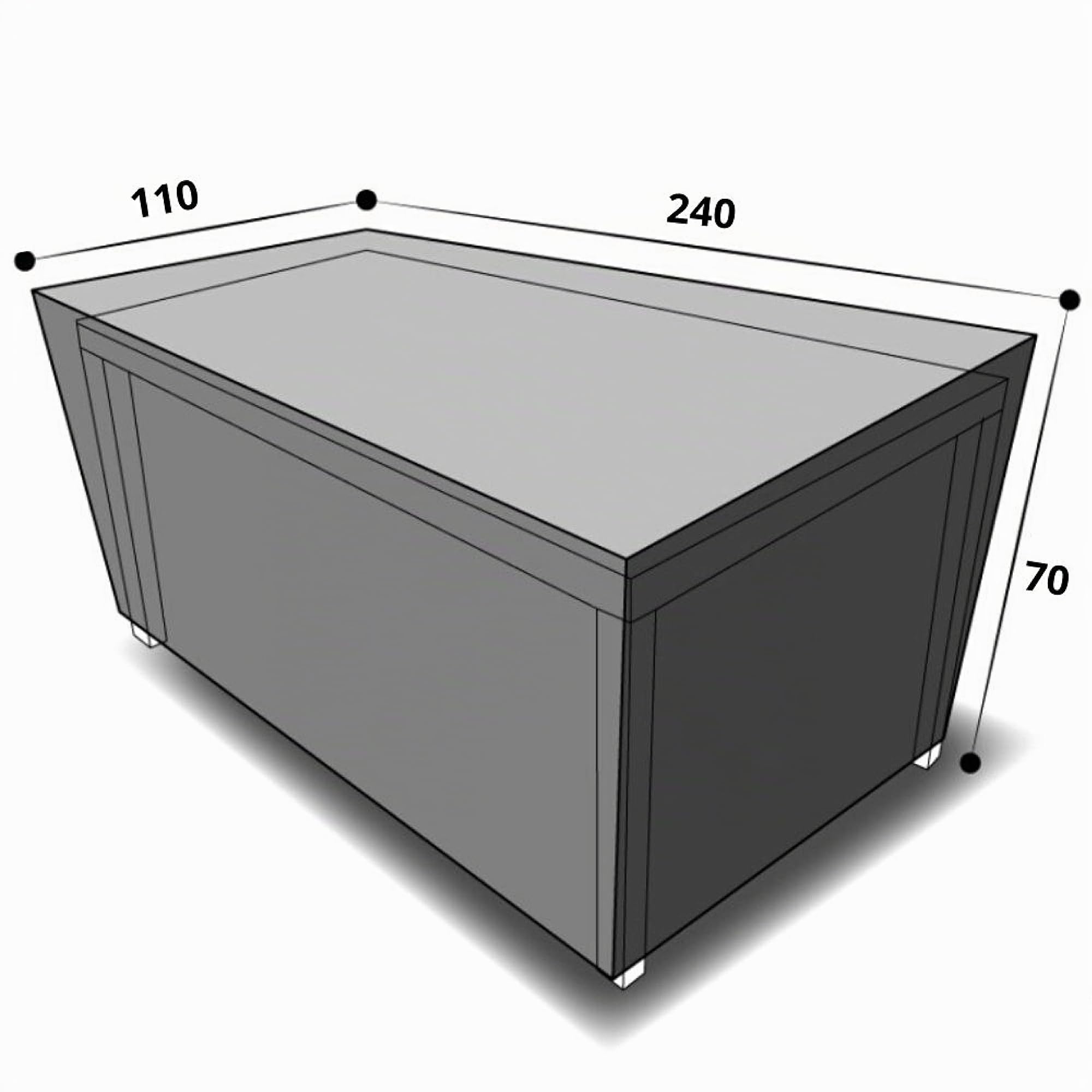 Housse De Protection pour Table Rectangulaire, Beige, L 240 x l 110 x h 70 cm