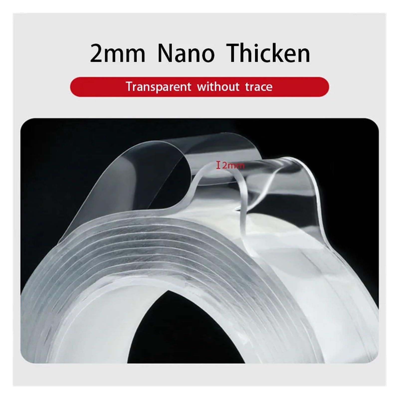 Nastro adesivo biadesivo trasparente, Nastro biadesivo da 2 mm, adesivi murali da 5 m, for la casa, nastri spessi e resistenti da 1 m/2 m, adesivi bifacciali(3 M,30 MM)