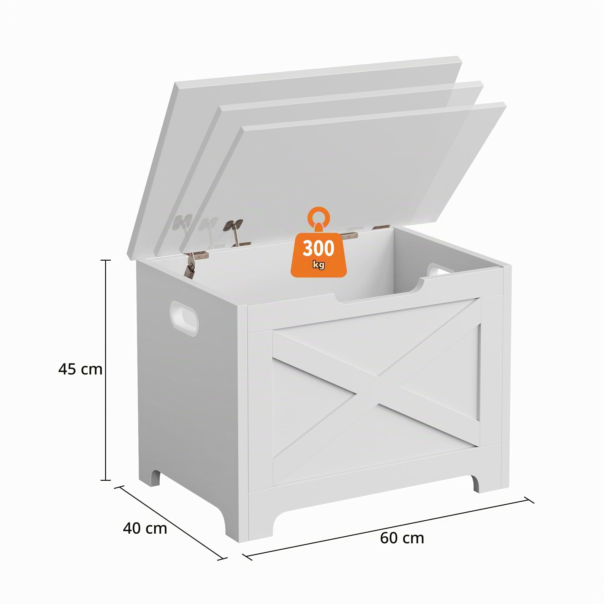 Zstar Baúl De Almacenamiento, Banco De Madera con Bisagra De Seguridad, Fácil De Montar, Zapatero Grande para Entrada, Sala De Estar y Dormitorio.