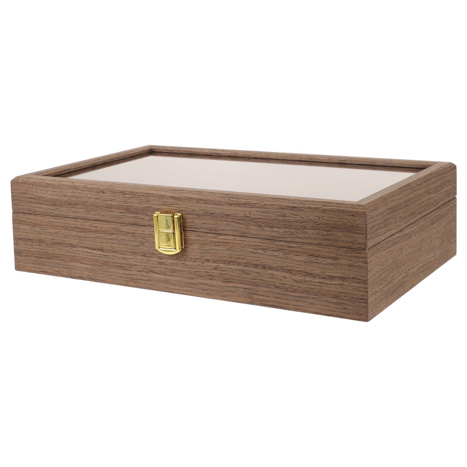 Joyero de Madera Marrón Tapa, 3 Grandes y 4 Pequeños Compartimentos