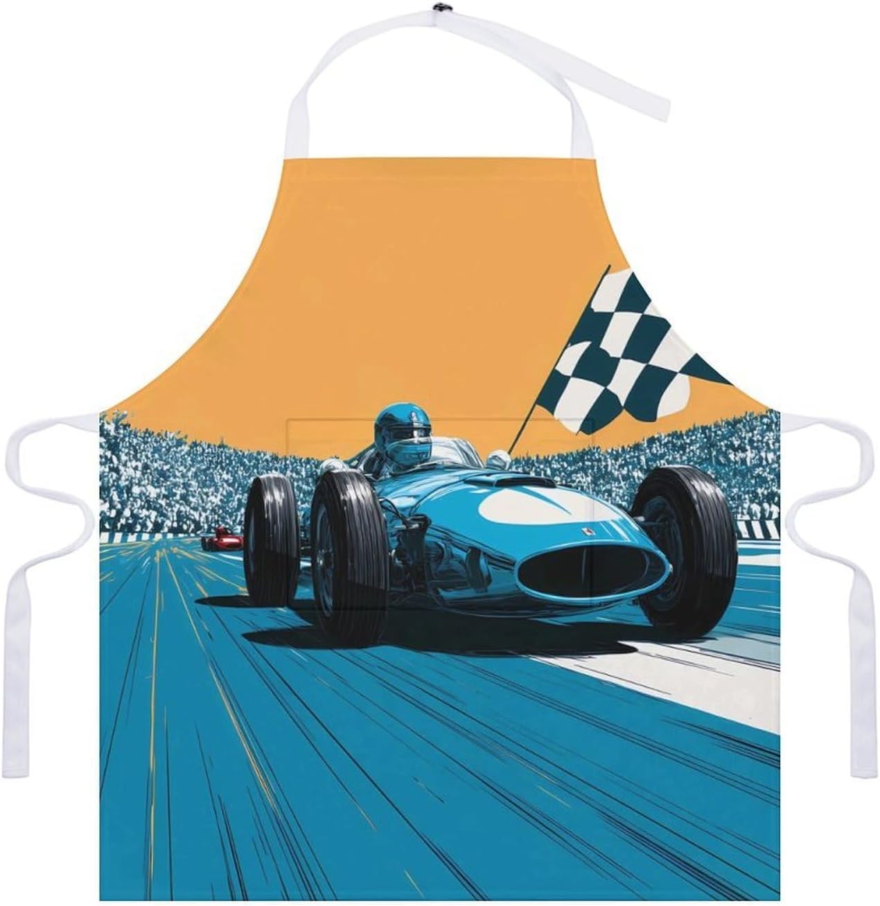 Car Racing Funny Apron Chef Aprons with Pockets for Gardening Cooking Kitchen