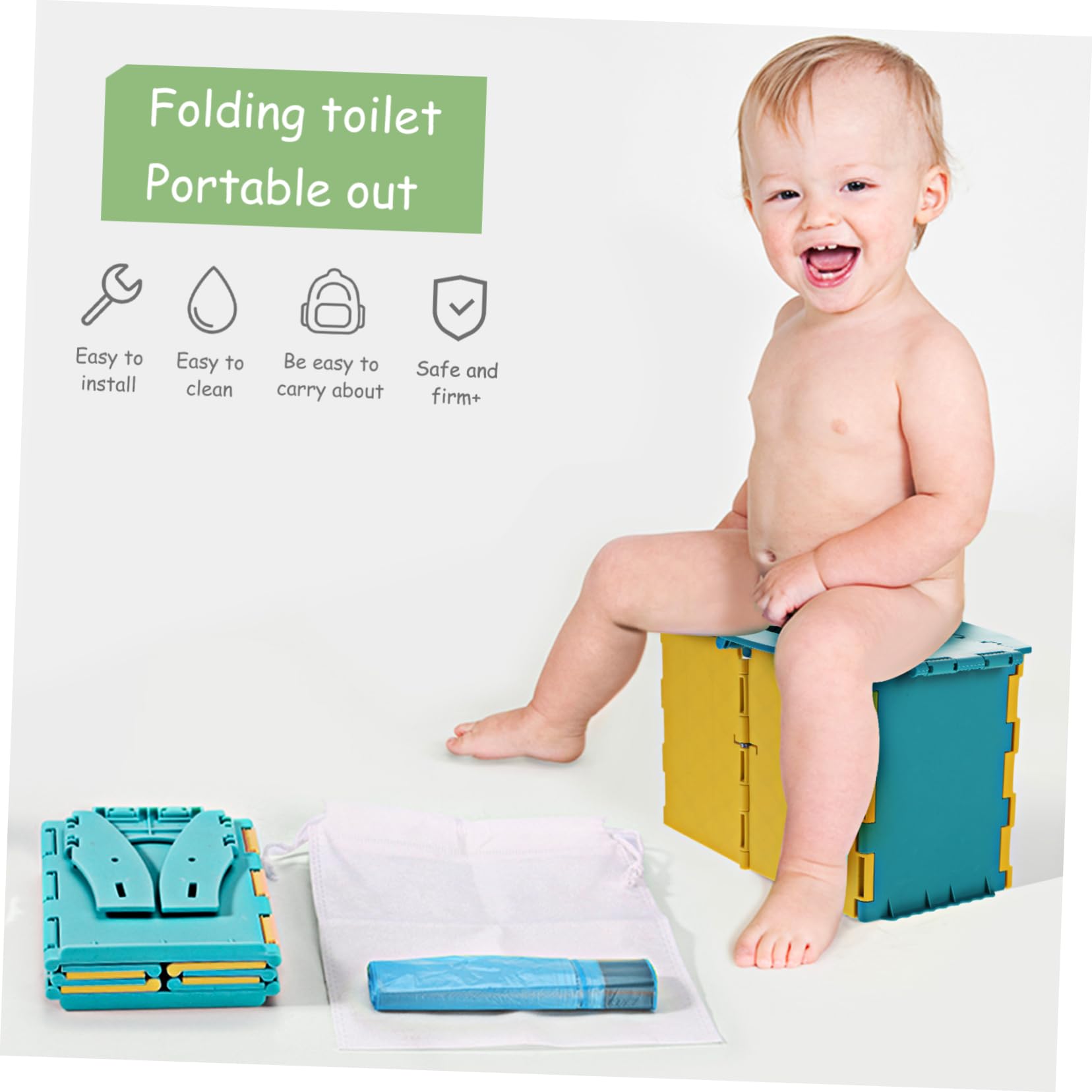 BESPORTBLE Baby Training Toilet Portable Folding Potty Seat Toddler Travel Potty Compact for Easy Use