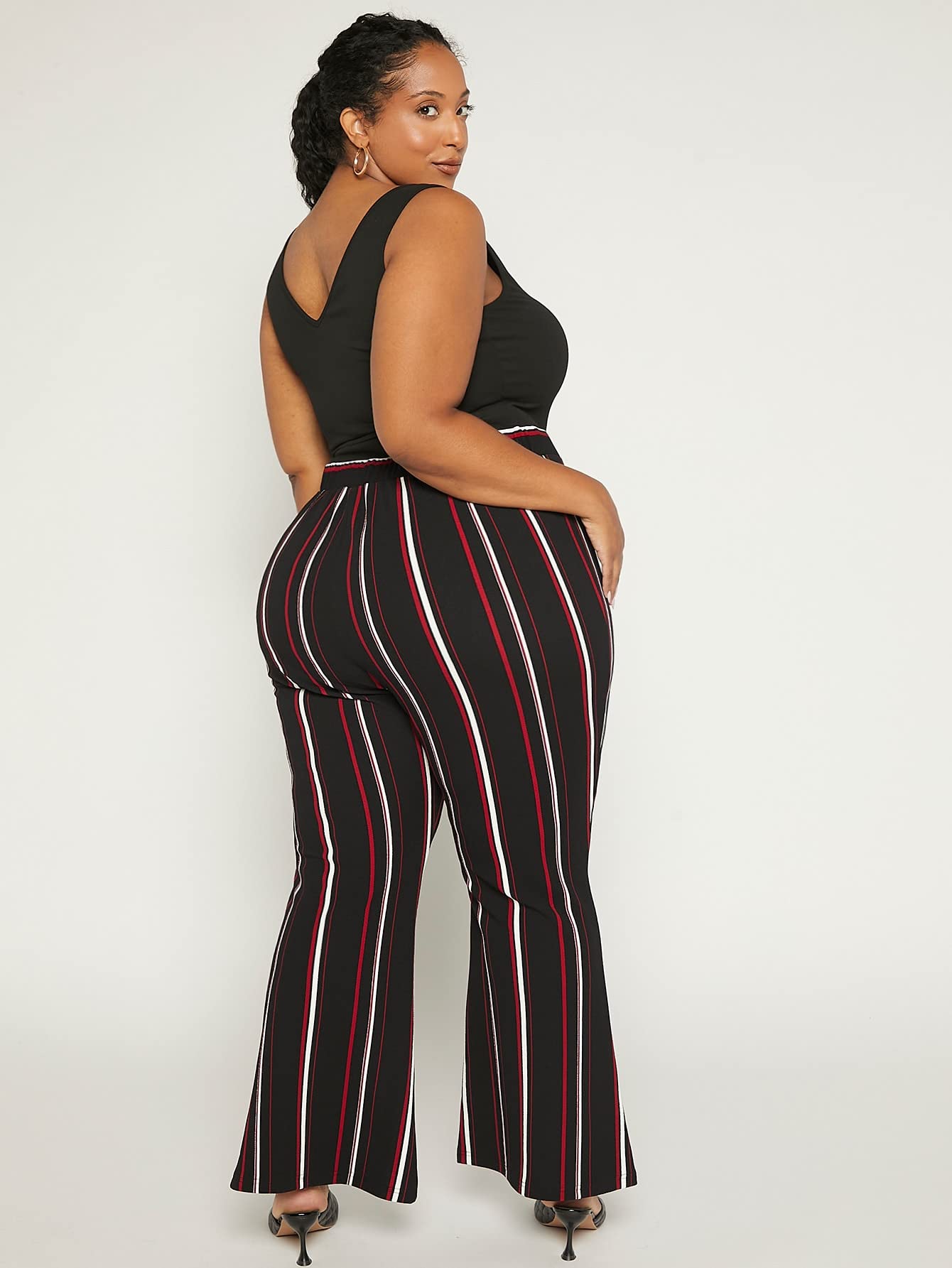 Amazon.com: AntaQuyaN Plus Size Pants Women Plus Vertical Striped Split Hem  Flare Leg Pants Plus Size Pants Women (Color : Black, Size : US26) :  Clothing, Shoes \u0026 Jewelry