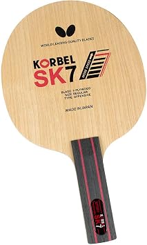 Butterfly Korbel SK7 Table Tennis Blade - 7-ply All-Wood Blade - Professional Butterfly Table Tennis Blade - Available in AN, FL, and ST Shakehand Handle Styles - Made in Japan