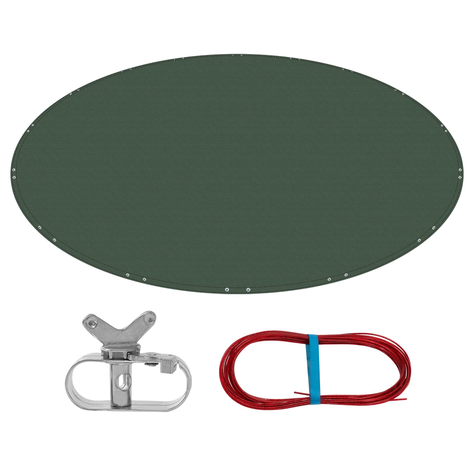 WOLTU Cobertor Piscina Redonda Ø 305 cm, Lona Cubierta de Diámetro 244-270 cm, PE 200 g/m², Impermeable y Opaco con Ojas y Cuerda de Fijación, Gris Oscuro — view 17