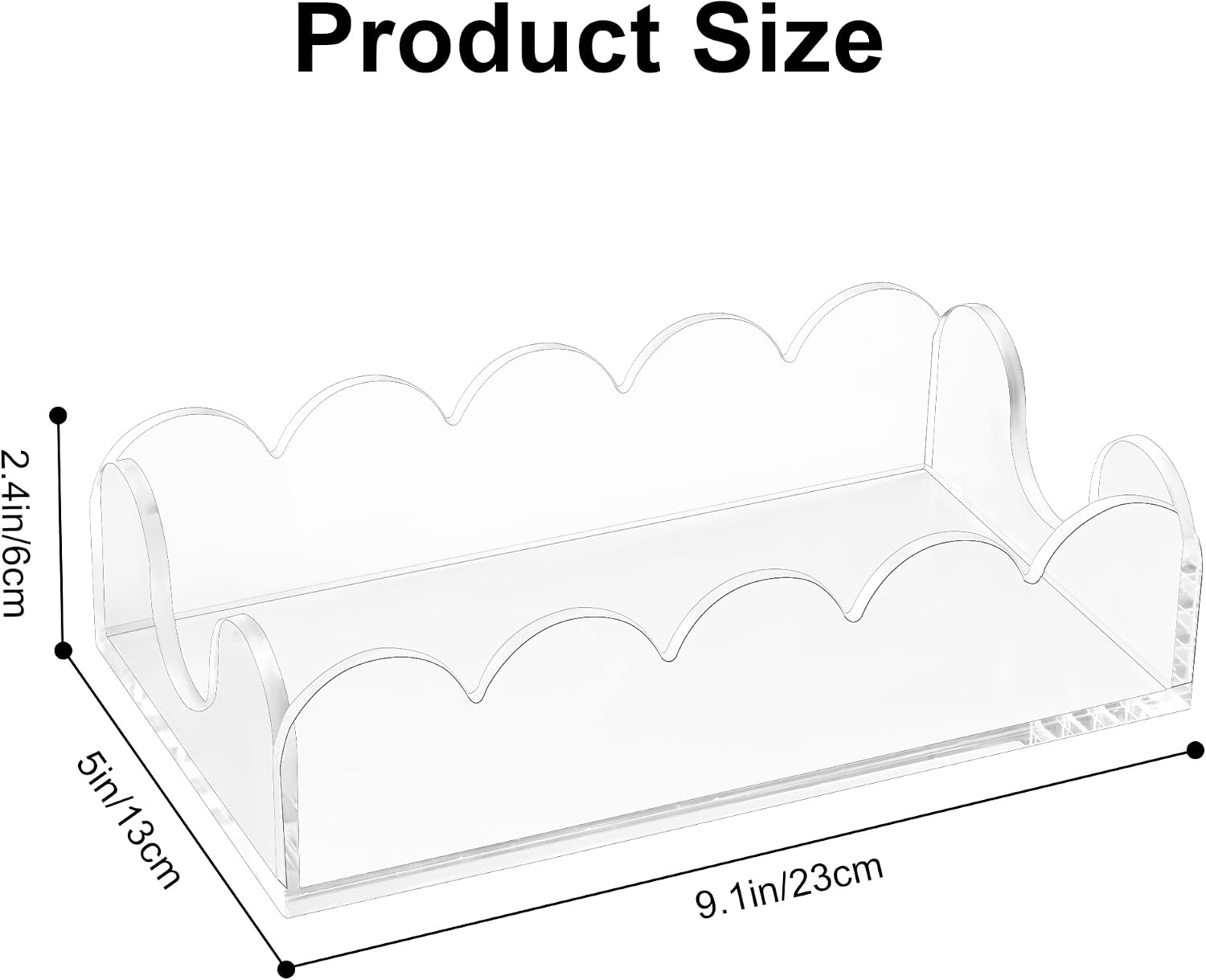 Clear Acrylic Napkin Holder for Table, Elegant Non-Slip Guest Towel Tray for Bathroom, Waterproof Vertical Tissue Dispenser for Kitchen, Dining, Bar, Office image 4