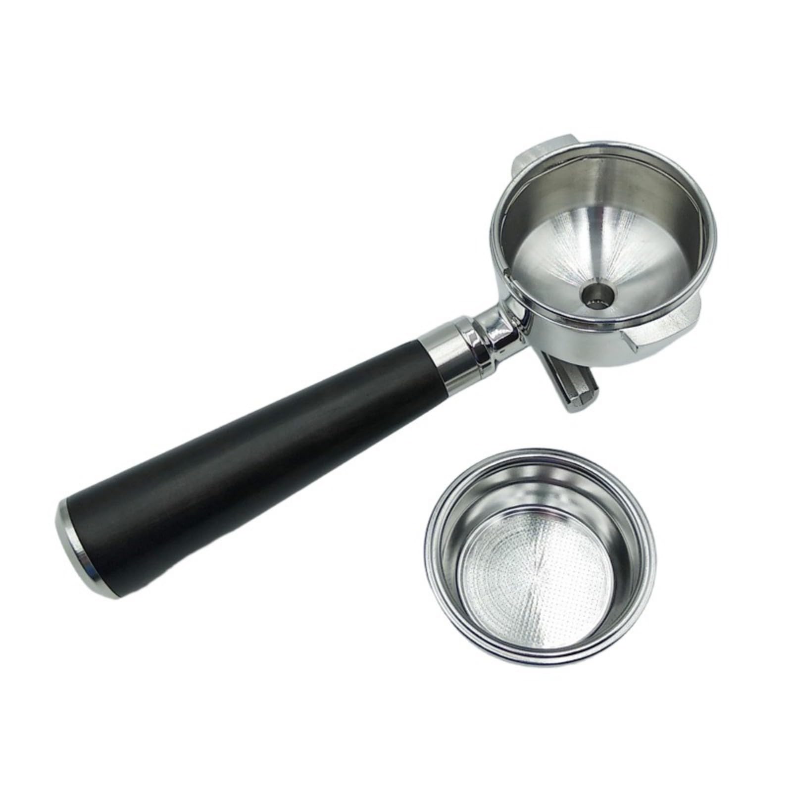 Kalttoy Natural Wood Handle 58mm Espresso Machines Portafilter Replacement Coffee Portafilter Suitable for Comfortable Grip Coffee Brewing Accessory