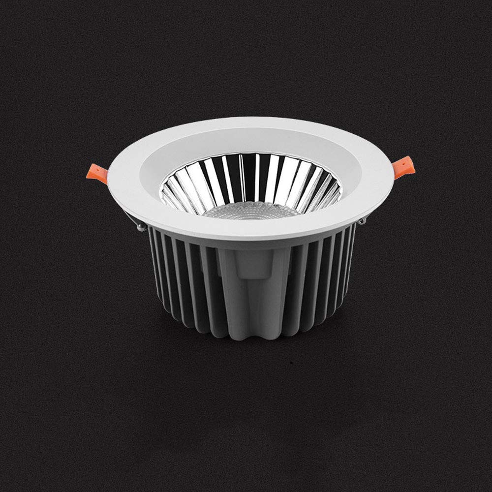 Luces LED empotradas de Techo, focos Integrados neutros, Luces empotradas Modernas, ultrafinas, Redondas, de Aluminio Fundido a presión, con Rejilla Blanca, para Sala de Estar, Dormitorio, Cocina