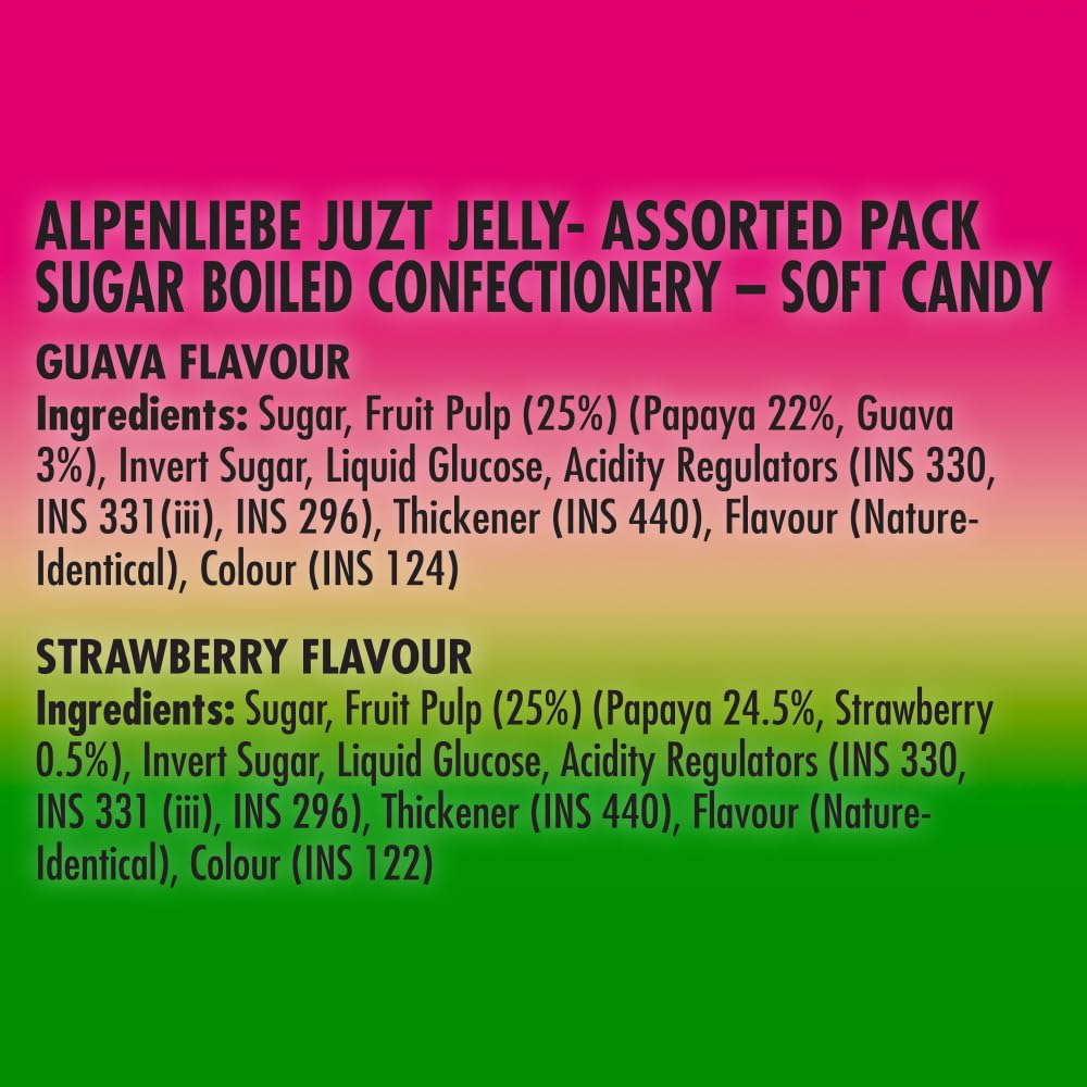 ALPENLIEBE JUZT JELLY Assorted Flavour Birthday Pouch, 333 Grams, Strawberry - Image 6 thumbnail