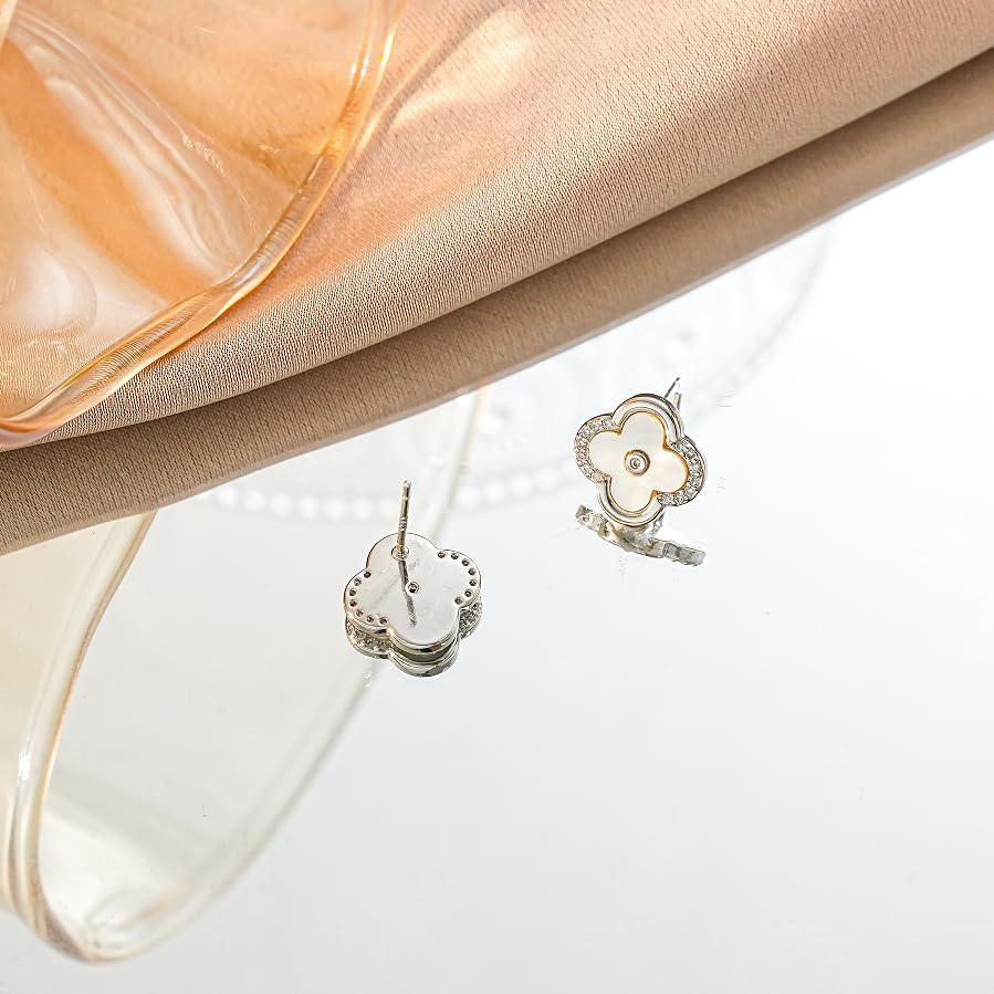 Four Leaf Clover Necklace and Earring Set Mother of Pearl Jewelry Set for Women With Gift Box - Image 4