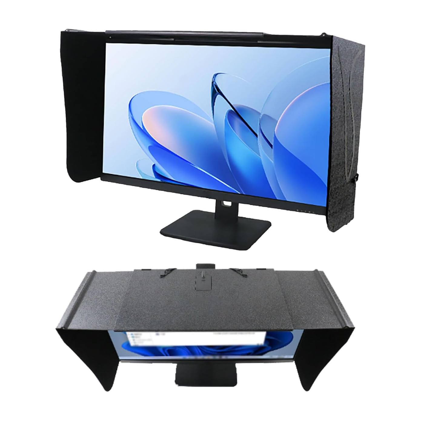 Paraluce per Monitor da Scrivania, Schermo Anti-Spia, Alette Allargate, Adatto per Luso Universale con Monitor A Schermo Piatto Regolabili Liberamente da 41 A 71 Cm, per Ufficio E Esterni