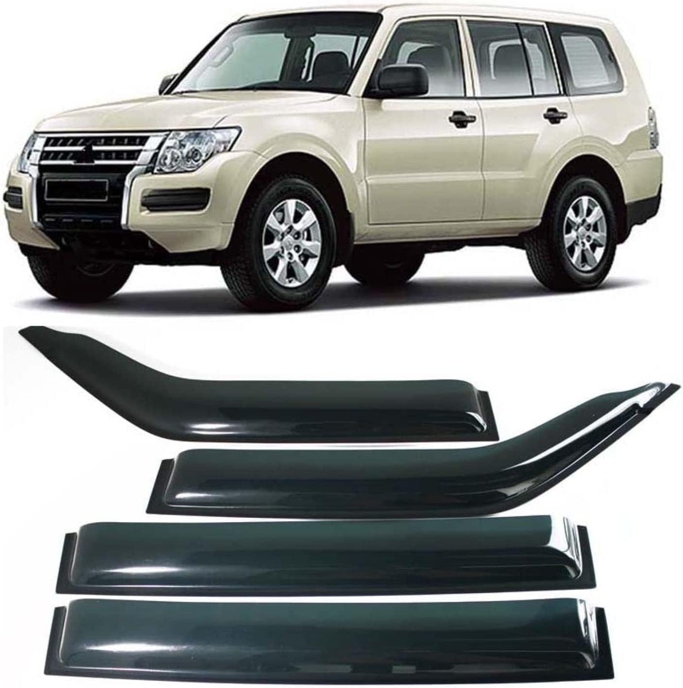 4 pcs Car Front Rear Wind Deflectors for Mitsubishi Montero Pajero V73