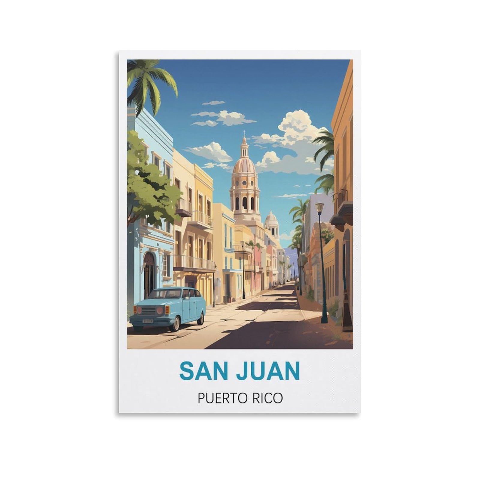 Vintage Metal Tin Signs,San Juan Puerto Rico,Wall Poster Retro Tin Sign Metal Plaque for Bar Wall Decor Home Living Room Wall Art Decor 15x30cm