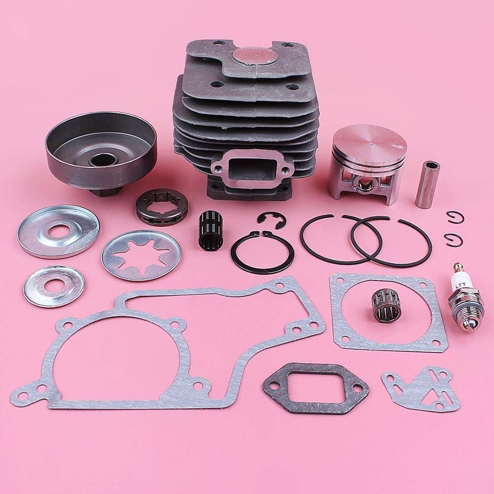 HAOHAO 52mm Cilindro Kit de pistón Compatible with Stihl MS380 038 MS 380 Embrague Piñón Borde del Tambor de Juntas Kit de reparación de la Motosierra sustituir Parte de Repuesto