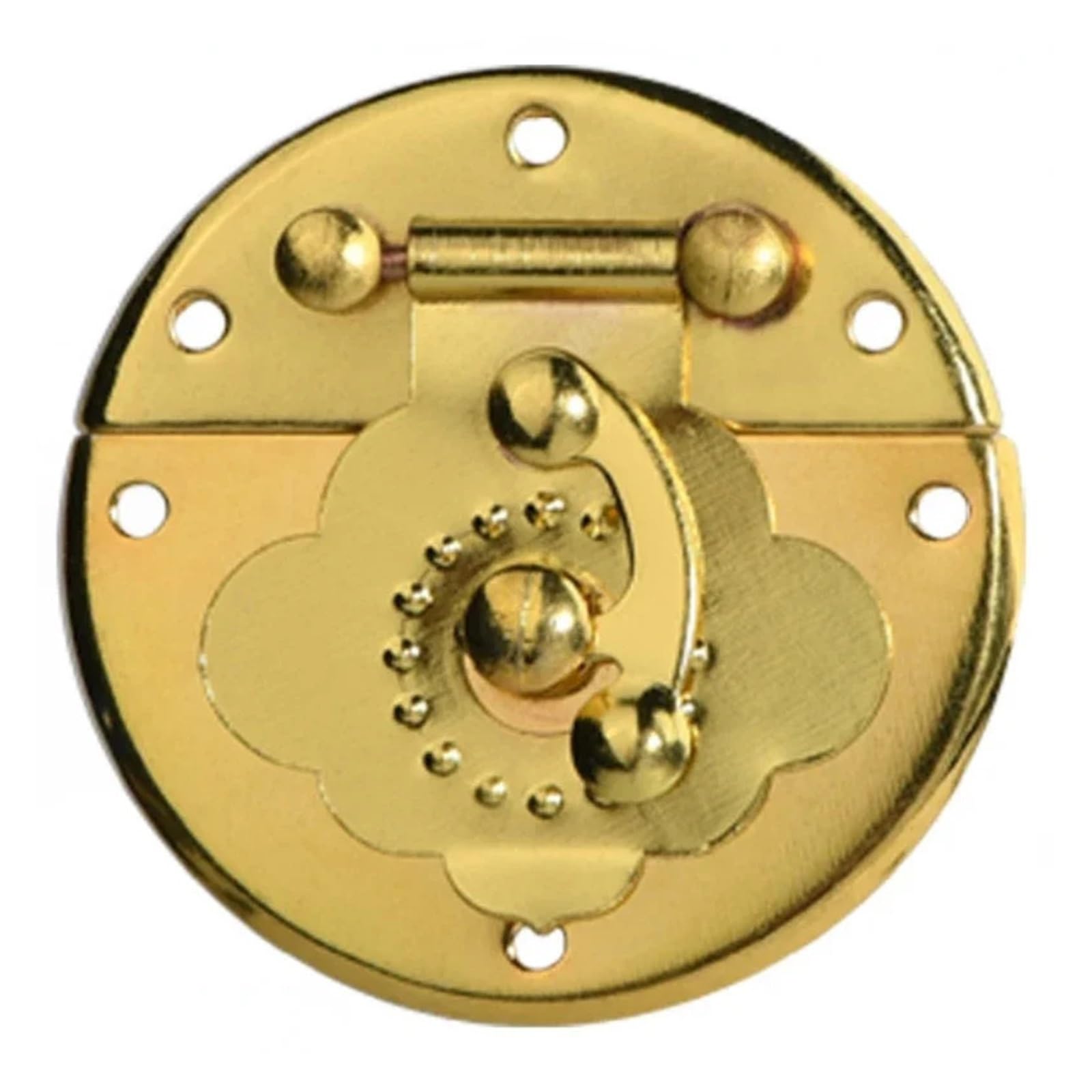 Zyagh Imitation Gold 10Pcs Antique Box Buckle Wooden Chinese Ancient Bronze Lock Single Eye Hand Jewelry Hardware(Imitation Gold)