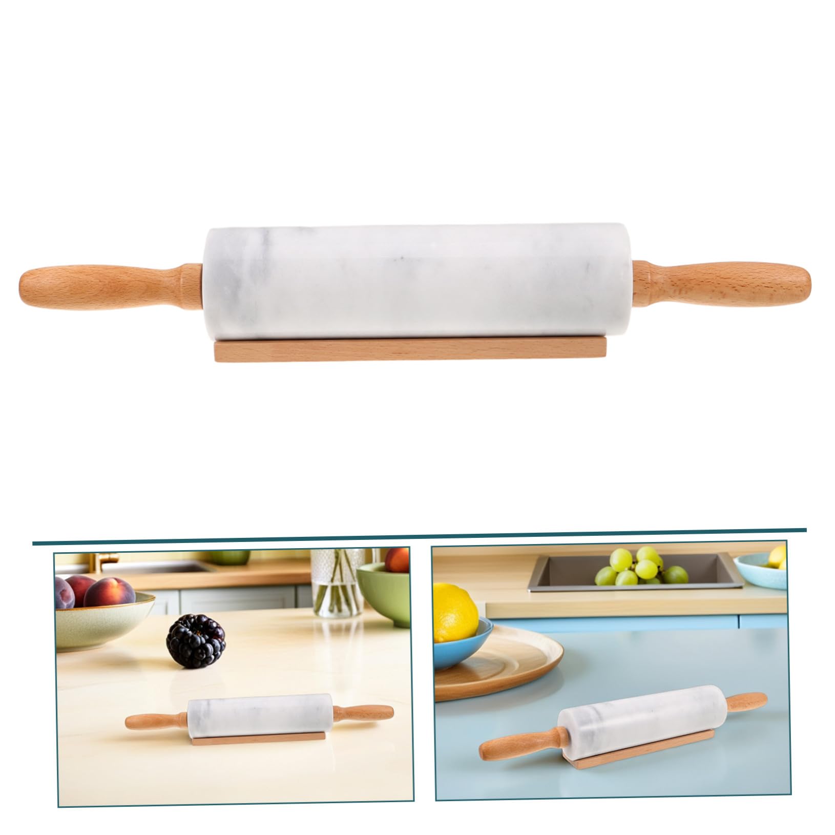 Zerodeko 3 Piezas Rodillo De Mármol Para Fondant Rodillos Para Hornear De Mármol Para Galletas Masa De Pizza y Decoración De Cocina De Masa Para Envolver Dumplings