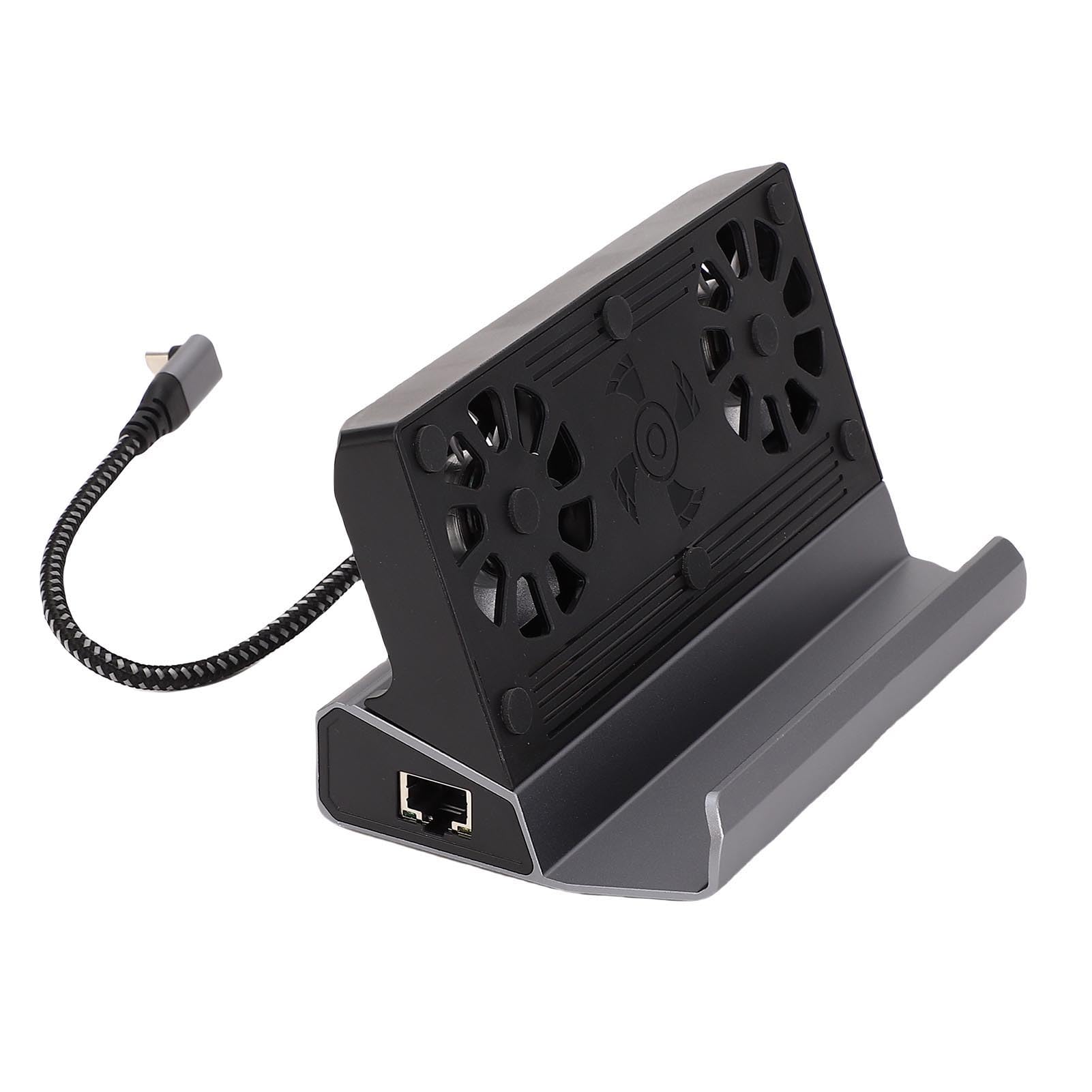Acouto Estación de Acoplamiento Apta para Consola de Juegos Steam Deck en RJ45 Interfaz Multimedia HD de 1000 Mbps 2 0 4K a 60 Hz USB 3 0 2 0x6 PD 100 W con Ventiladores Aptos para Juegos en Forma