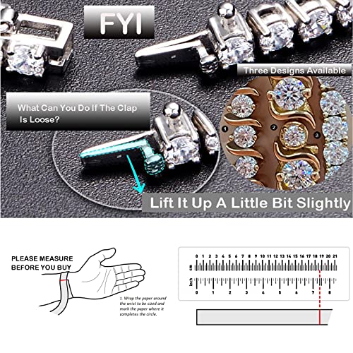 Moissanite Diamond Yellow Gold Tennis Bracelets Women：9'' Gra Certificate 5 Cttw Brilliant Cut Vvs1 D Color Moissanites 18K Real Gold Plated 925 Sterling Silver Classic Round Charm Tennis Bracelet Teen Girls Mom Men Birthday Valentine's Day Bangle Chain Bracelet Gift #TOP7