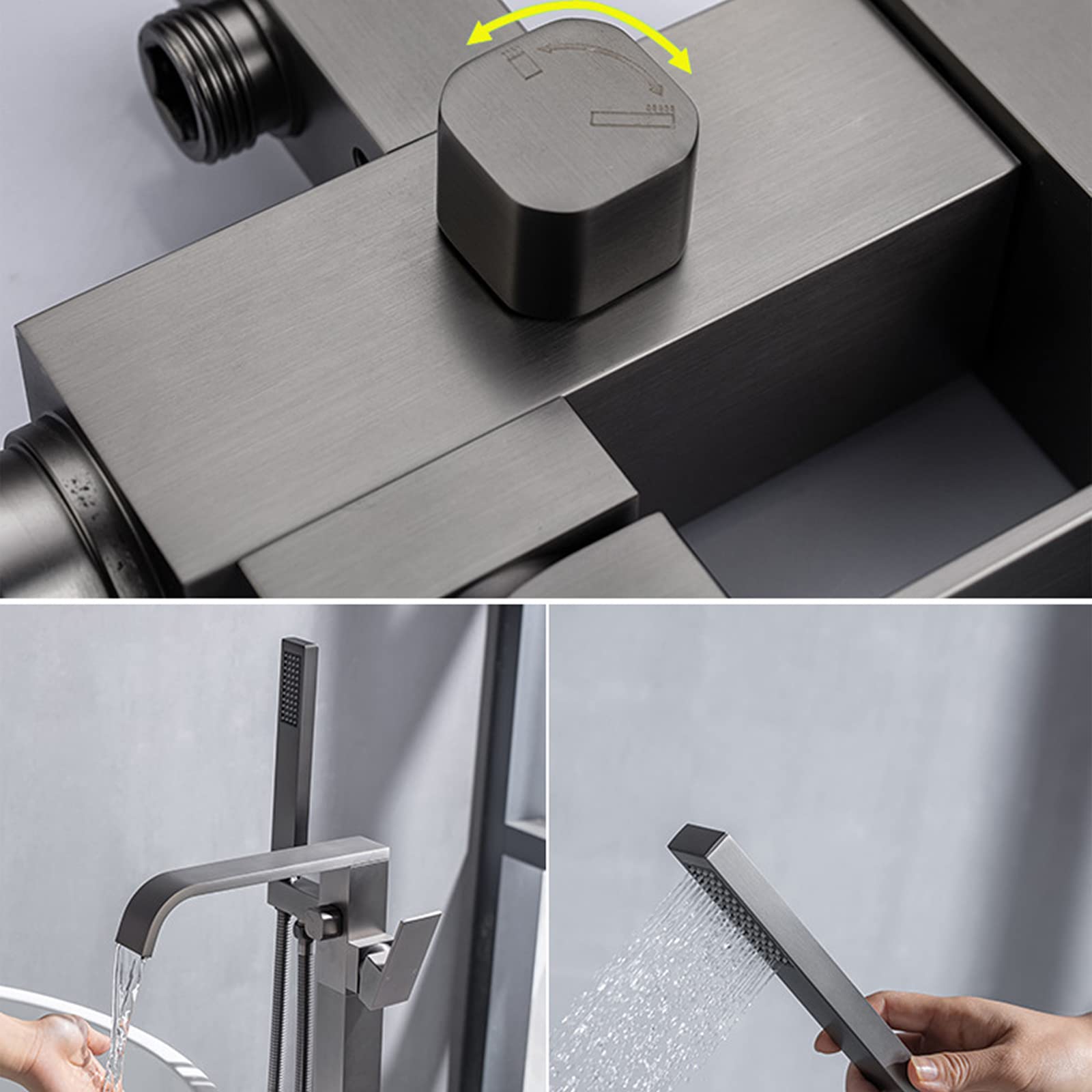 Grifo para bañera Independiente, llenador de bañera en Cascada, Grifo para bañera Independiente, Grifo para bañera montado en el Piso, Grifo para baño en Cascada, grifos mezcladores, grifos para