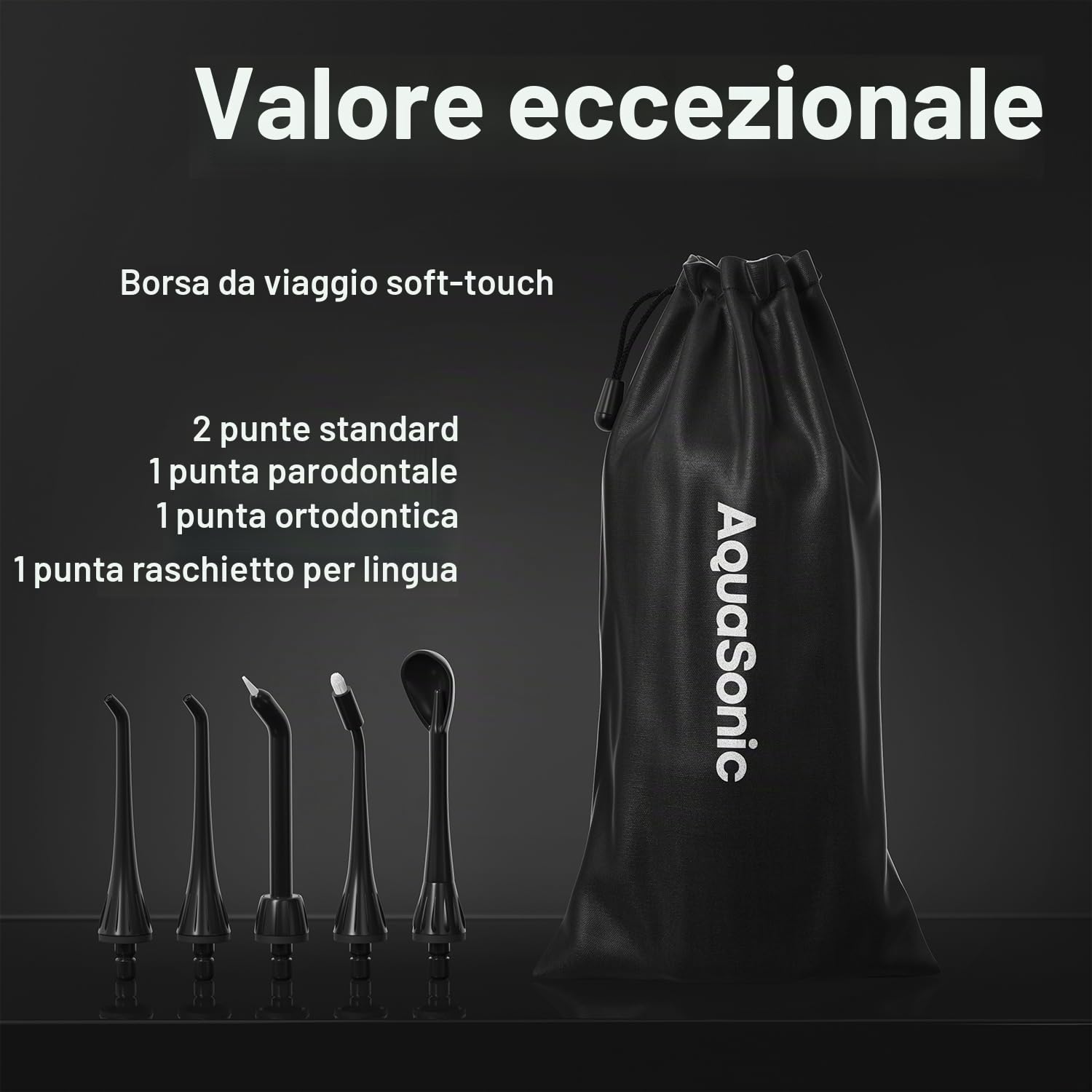 Aquasonic Aqua Flosser - Professional Rechargeable Water Flosser with 4 Tips - Oral Irrigator w/ 3 Modes - Portable & Cordless Flosser - Kids and Braces - Dentist Recommended