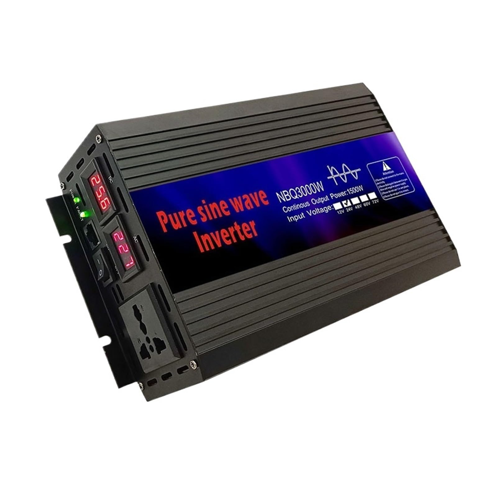 Power Inverter 2000w 3000w 4000w Pure Sine Wave Inverter for 12v24v to 110v Solar Inverter(24V-110V/2000W)