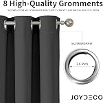 Joydeco Blackout Curtains 2 Panels, Black Out Curtains 84 Inches Long, Room Darkening Grommet Drapes for Bedroom Living Room Windows (W52 x L84 Inch, Dark Grey)