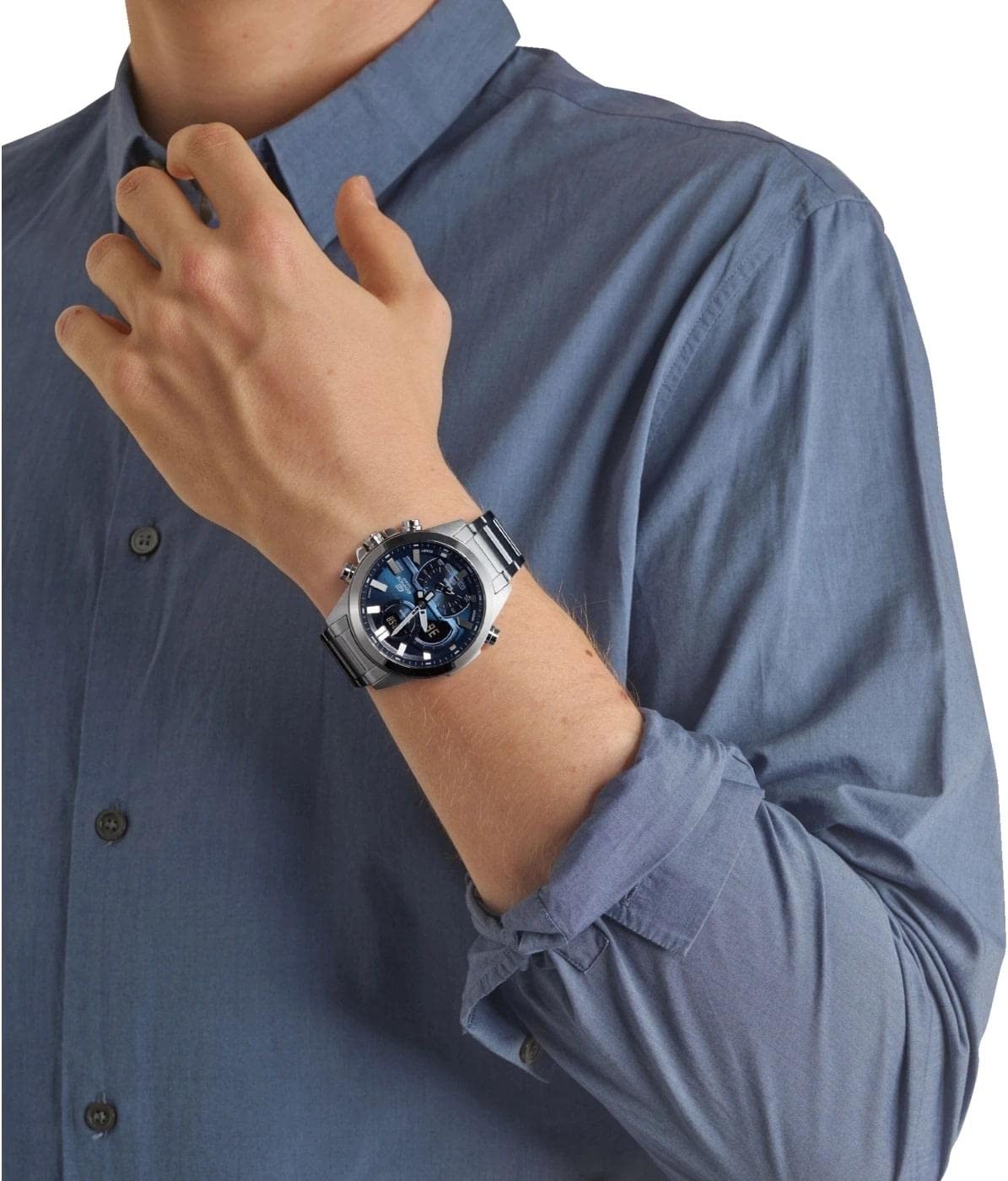 Casio Watch ECB-30D-2AEF, srebro, bransoletka