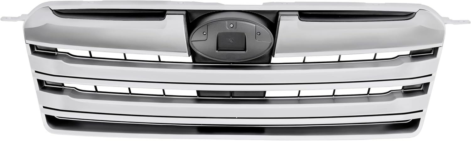 HECASA Front Bumper Grille Compatible with 2013-2014 Subaru Outback 91121AJ14A SU1200152 Grill Shell and Insert Plastic (ABS) Painted+Chrome Black+Silvery