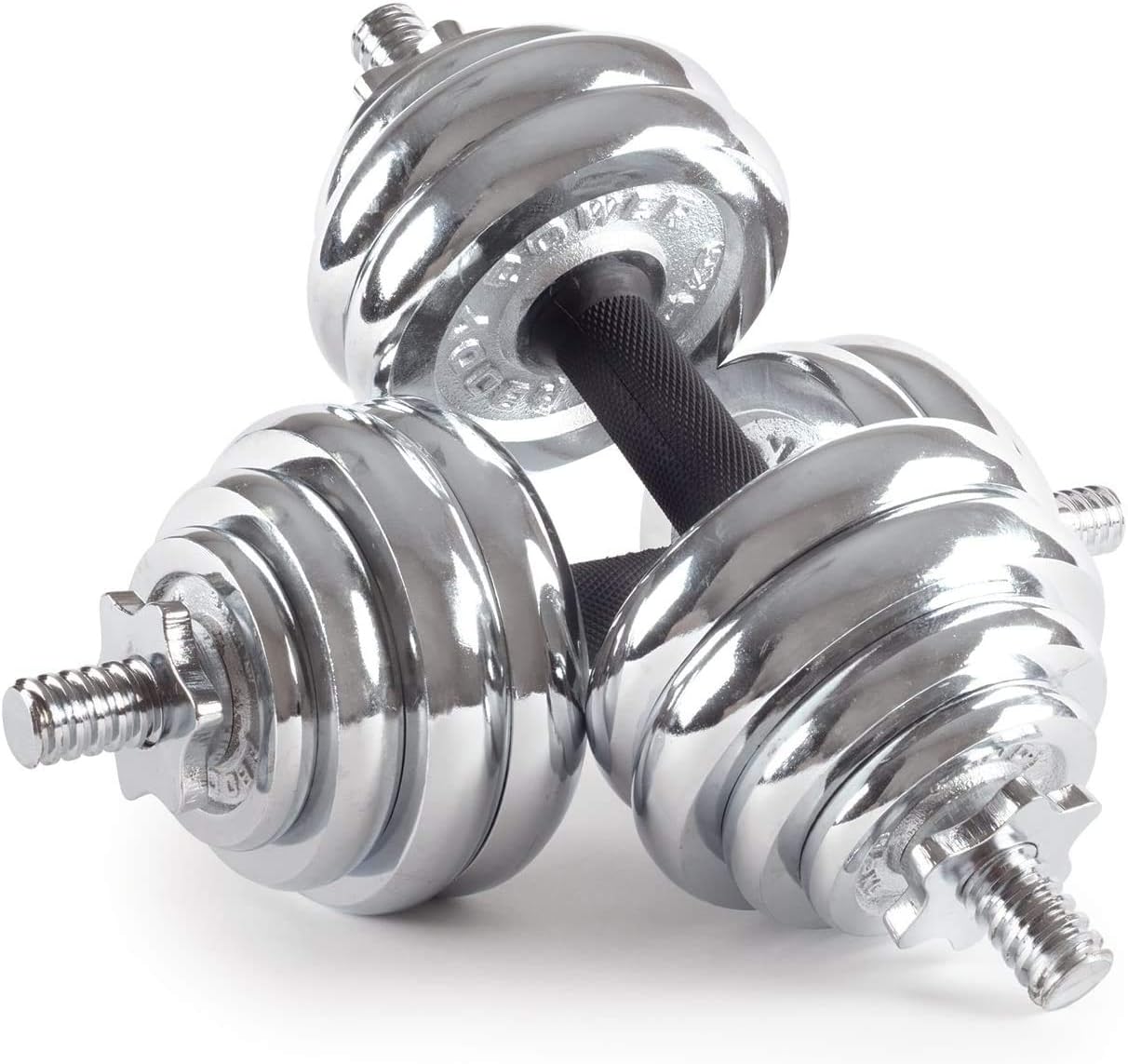SKY LAND 30 Kg Chrome Dumbbell Set, Silver