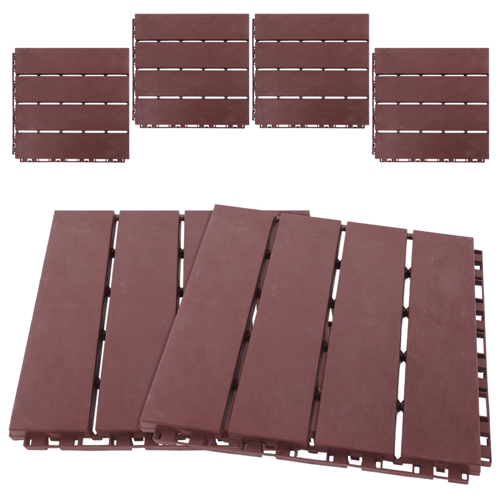HOMSFOU 6piezas Baldosas Interlocking Para Patio y Jardín Suelo Exterior Antideslizante Resistente Al Agua y Duradero Para Balcón y Terrazas