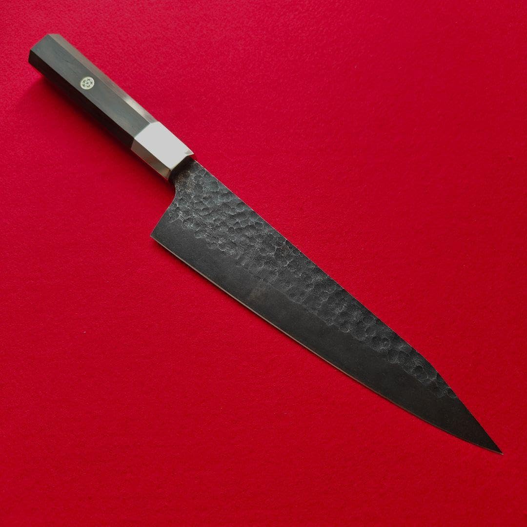 Amazon | 鍛造VG10 黒染め 切り付け 牛刀包丁 黒檀 八角柄 | ノー