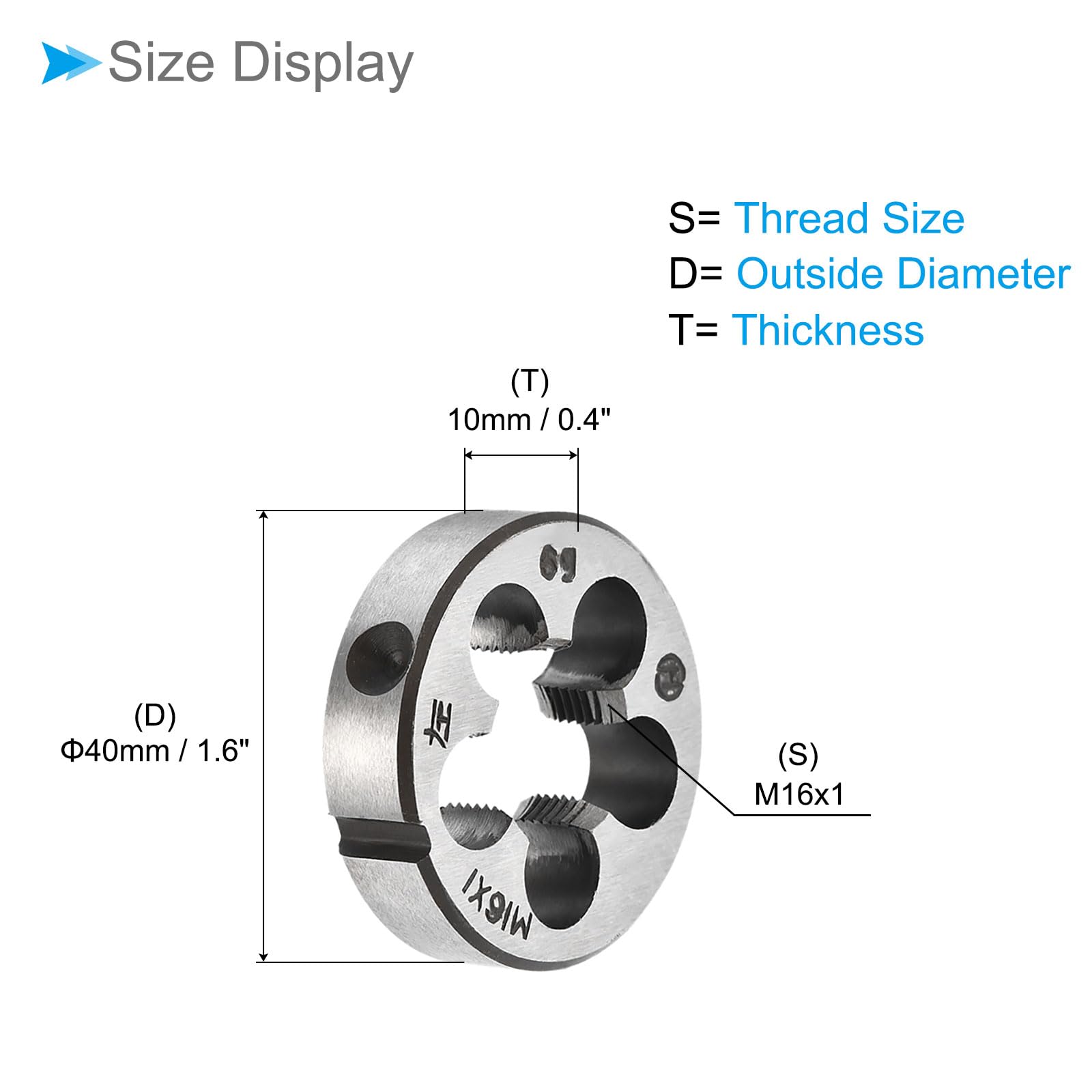 CoCud Round Thread Repair Die, M16x1 Die 40mm OD - Image 2