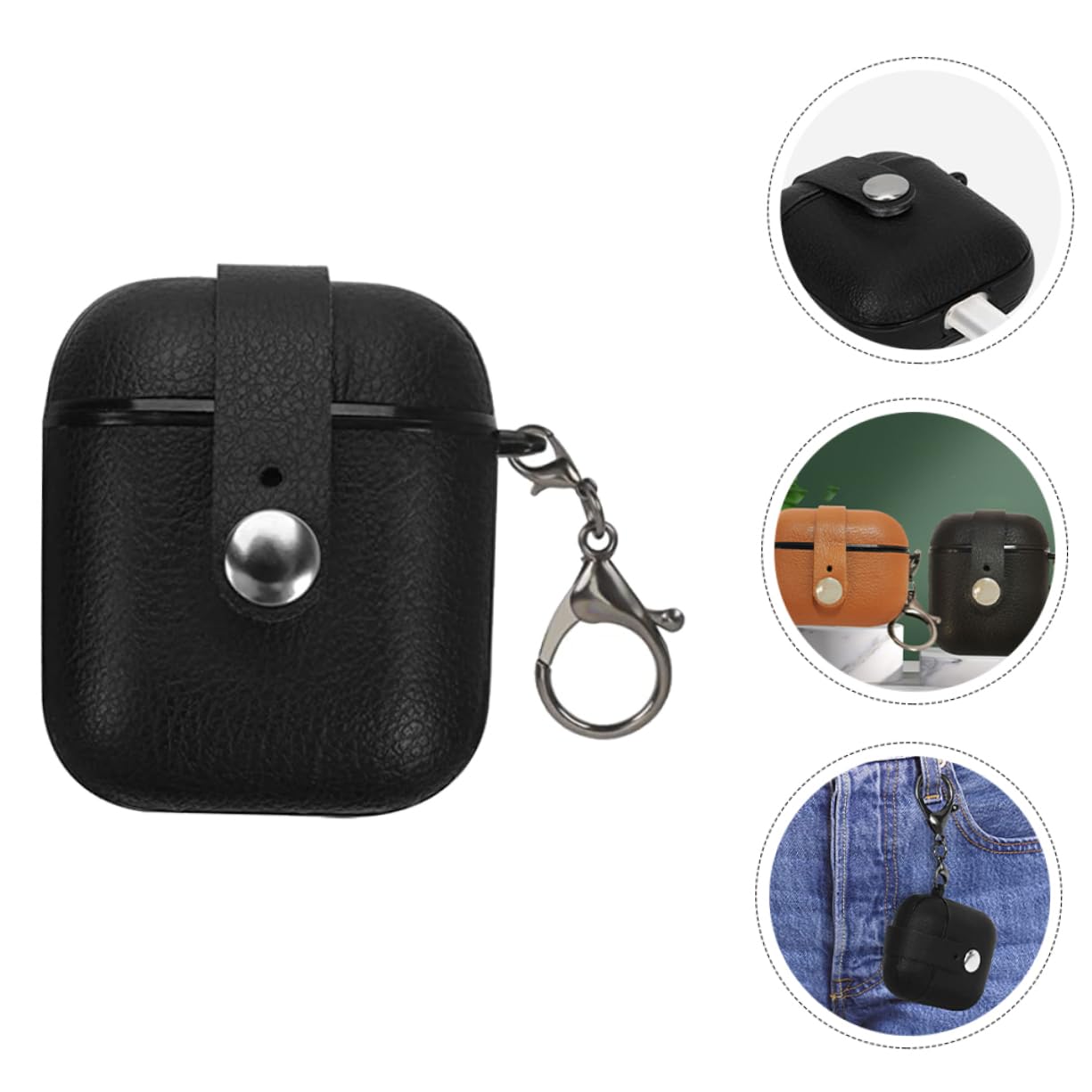BESTonZON 4 Uds Caja De Auriculares PU Funda para Auriculares PU Protector De Inalámbricos Estuche De Transporte Caso Cubierta De Cubierta