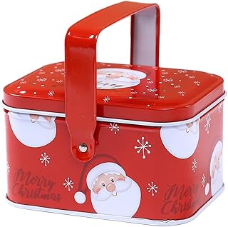 Ergonomic クリスマスクッキー缶 金属製サンタクロース, スノーフレーク容器 Memorable Aesthetic, Ornament