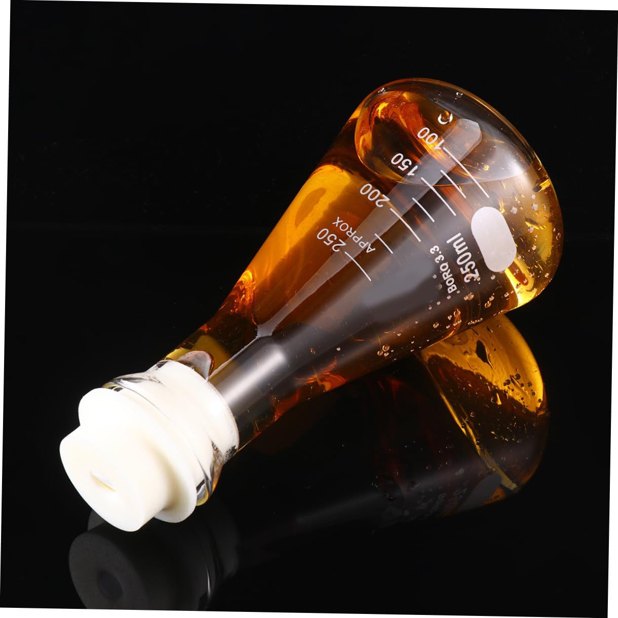 ULTECHNOVO 1 Pc Dosis De Tapa De Hidrofrasco De Boca Ancha Matraces Erlenmeyer Cristalería Matraz Erlenmeyer 250ml Matraz De Vidrio Para Estudiantes Traje Tubo De Ensayo Espesar