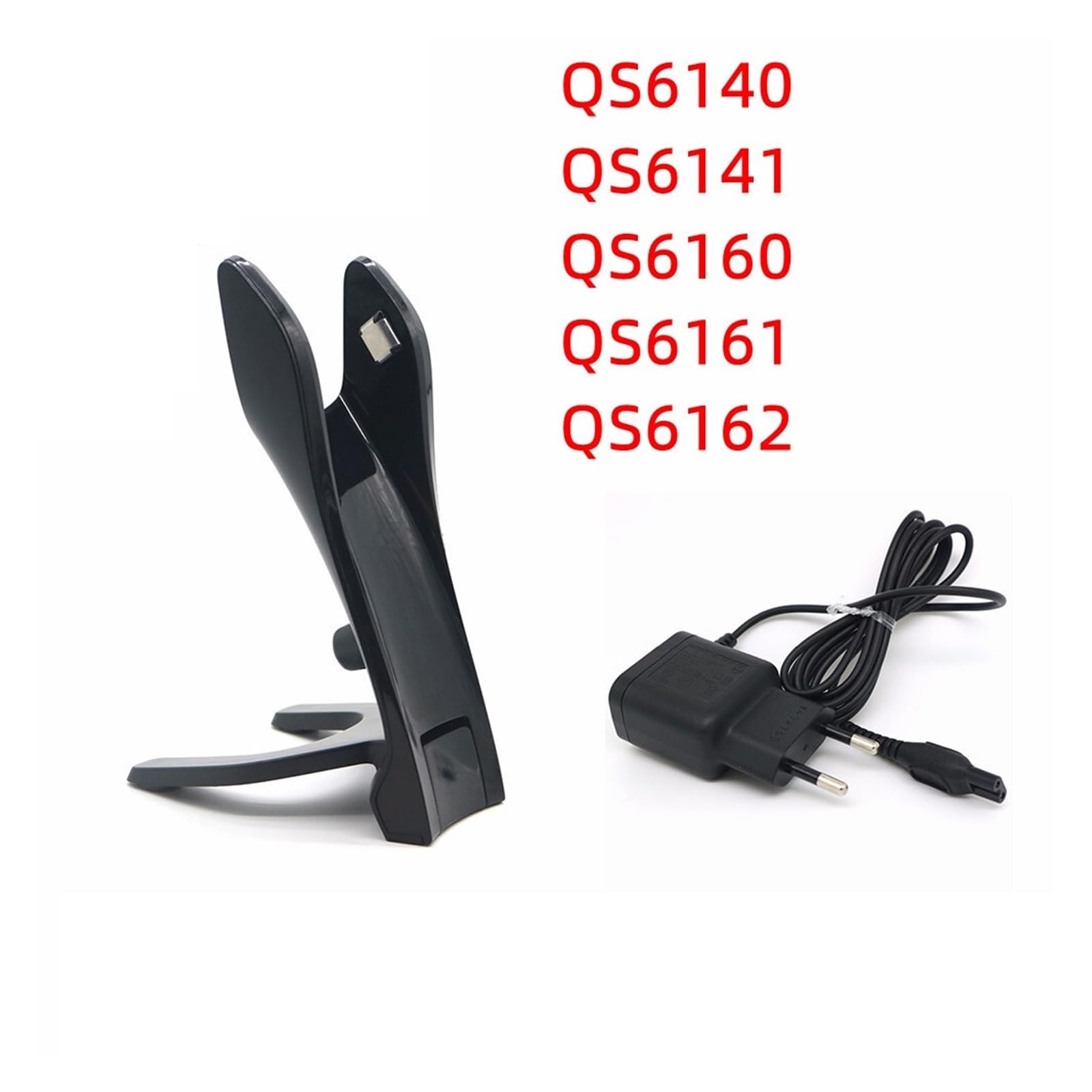 Base De Carga Compatible con Philips QS6140, QS6141, QS6160, QS6161, QS6162, con Cargador De 2 Clavijas De 15 V Y 5,4 W, HQ8505 For La UE, Afeitadora Y Cortadora.