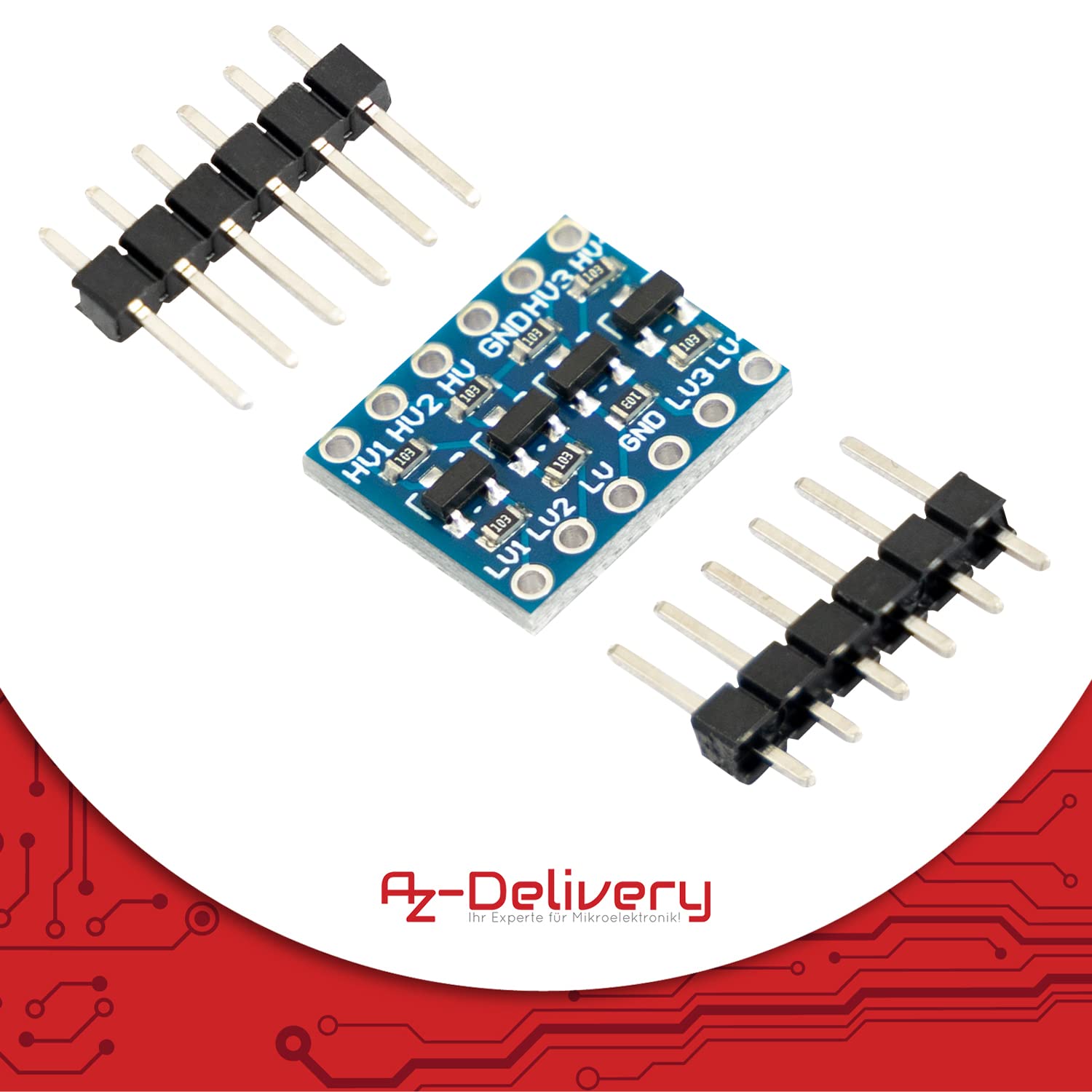 AZDelivery 10 x IOT 4-kanałowy przetwornik poziomu IIC I2C Premium Quality | moduł dwukierunkowy 5 V do 3,3 V | kompatybilny z Arduino i Raspberry Pi