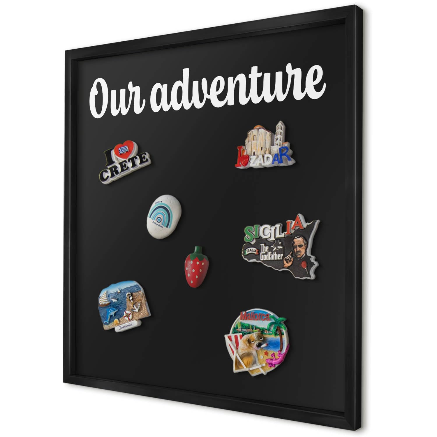 Explorer Magnetic Board 50x50 cm | Black Frame | Our Adventure โ image 1