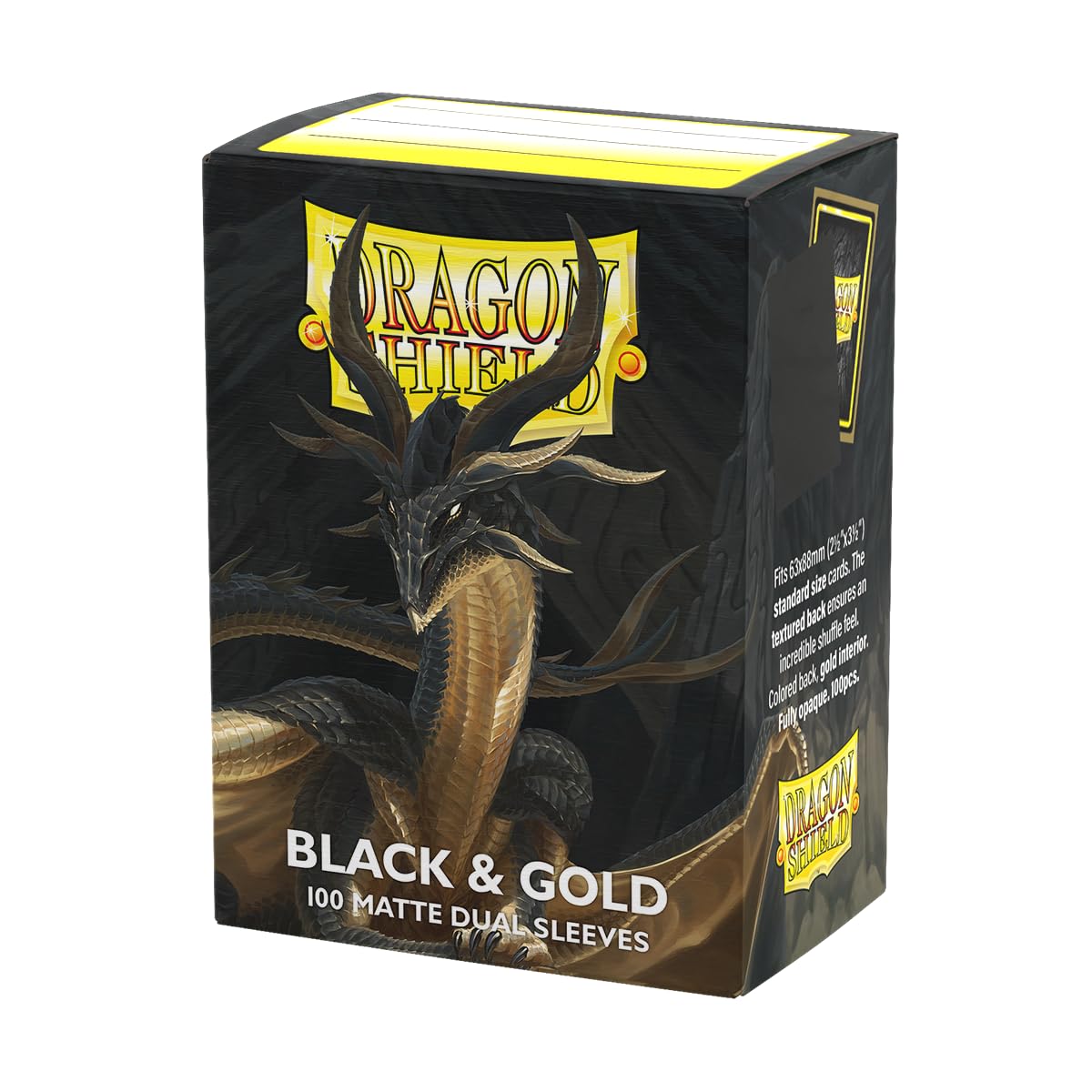 Dragon Shield Matte Dual Standard Size Card Sleeves (100ct, Black & Gold) | USA Import for TCGs - main product image