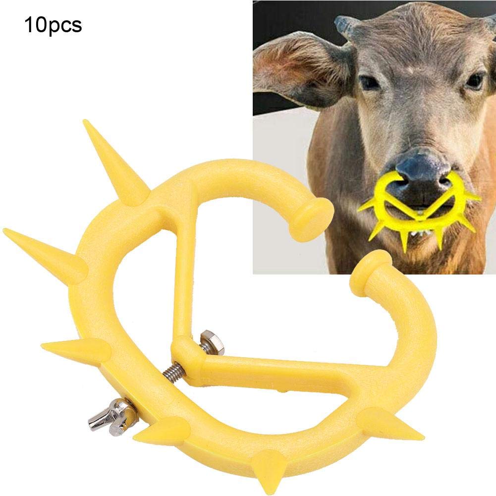 10Pcs Anillo De Nariz De Vaca, Ganado De Granja Animal Weaner Herramienta De Destete De Plástico Equipo De Destete para Ganado Bovino Prevenir La Succión