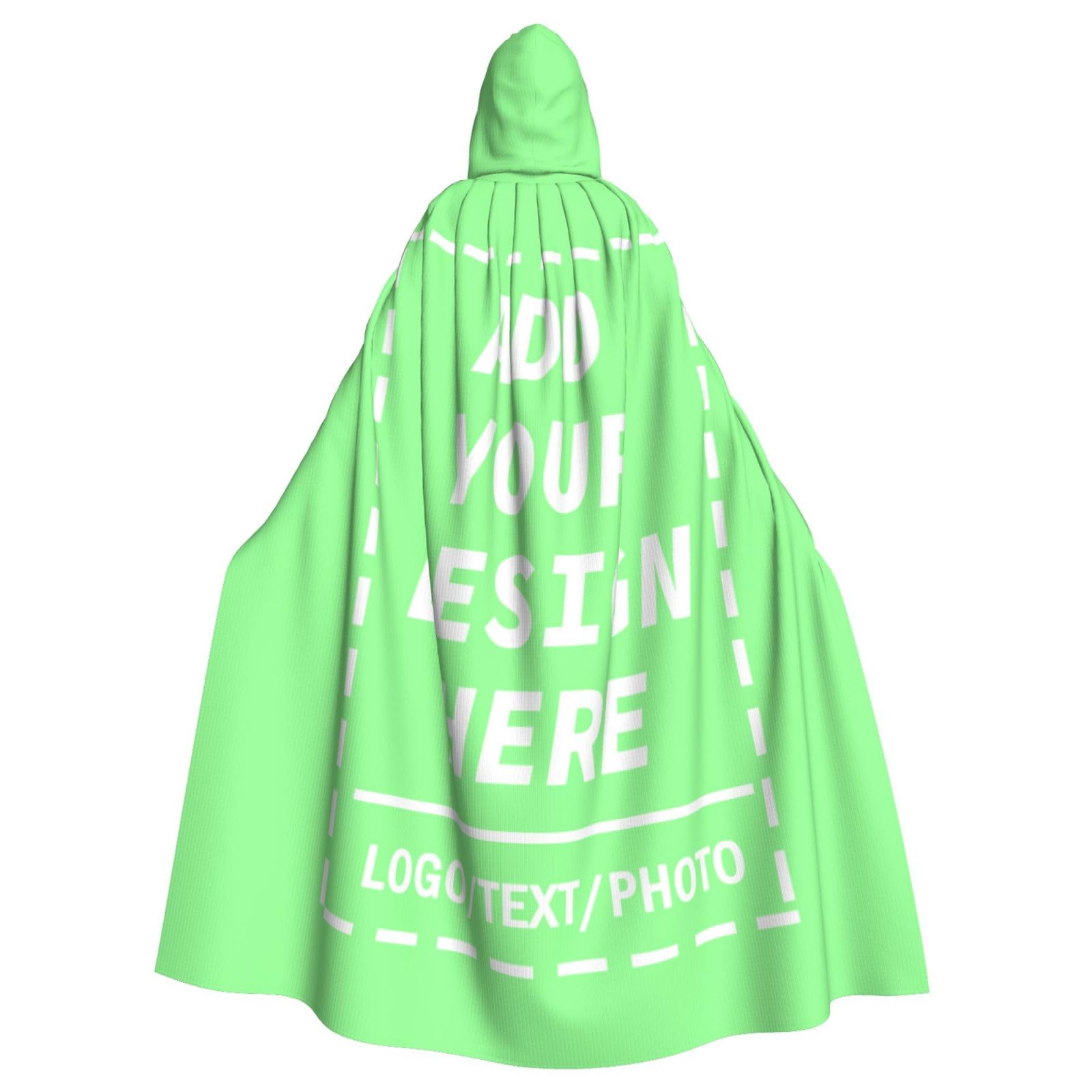 Personalised Cloak Custom Black Cape with Image Text Name Logo, Personalised Cloak with Hood Halloween Costume Adult Women Men, Masquerade, Wedding Party Outfit Funny Custom Gifts for Adults