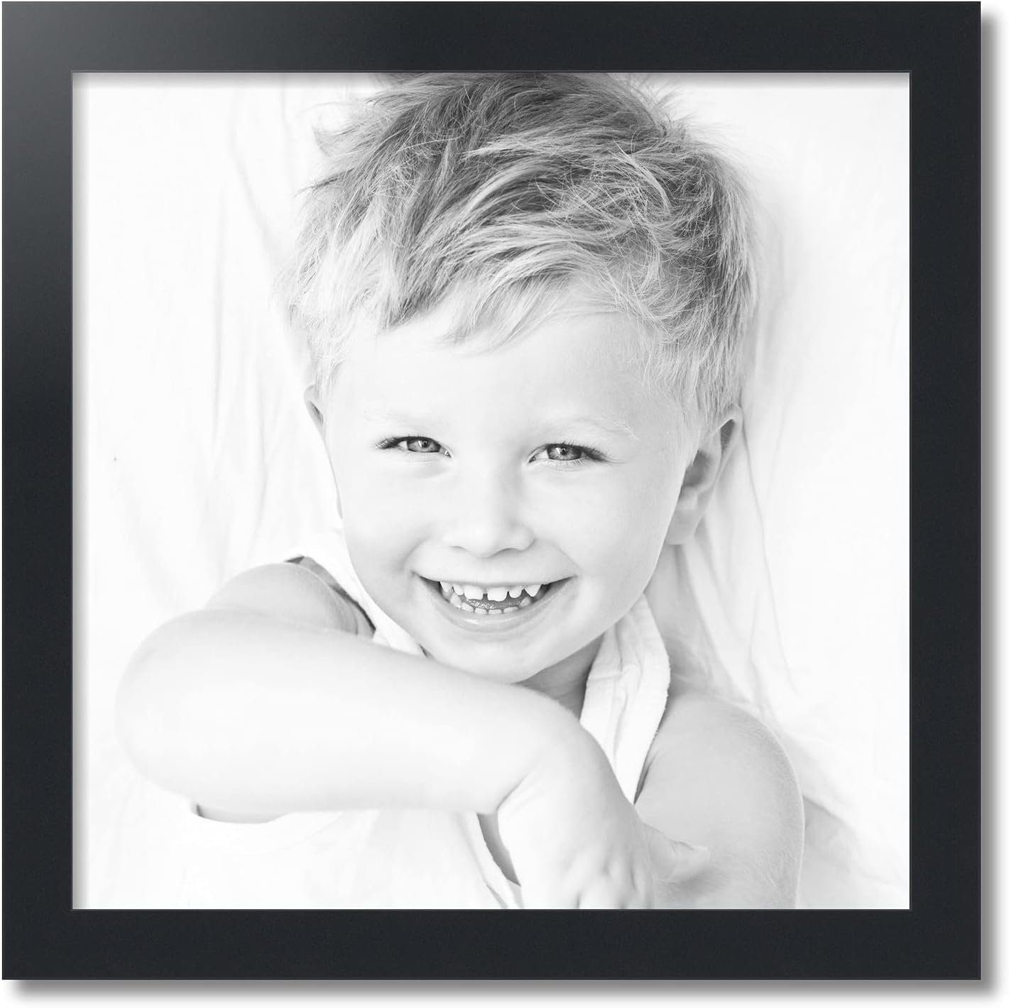 ArtToFrames 24x24 Inch Black Picture Frame, This 2" Custom Poster Frame is Satin Black, for Your Art or Photos, WOMFRBW74079-24x24