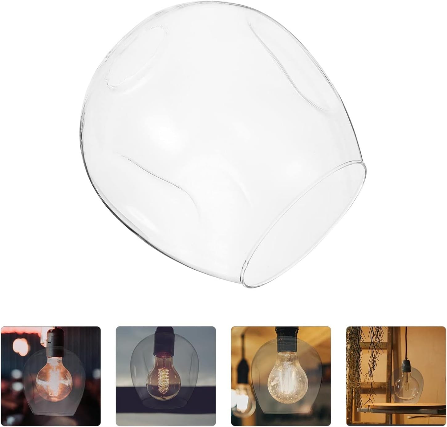 Glass Lamp Shade Lamp Cover Transparent Light Shade Round Globe Lamp Shade Lighting Fixture Replacement for Ceiling Light Bedside Table Lamp Standing Lamp