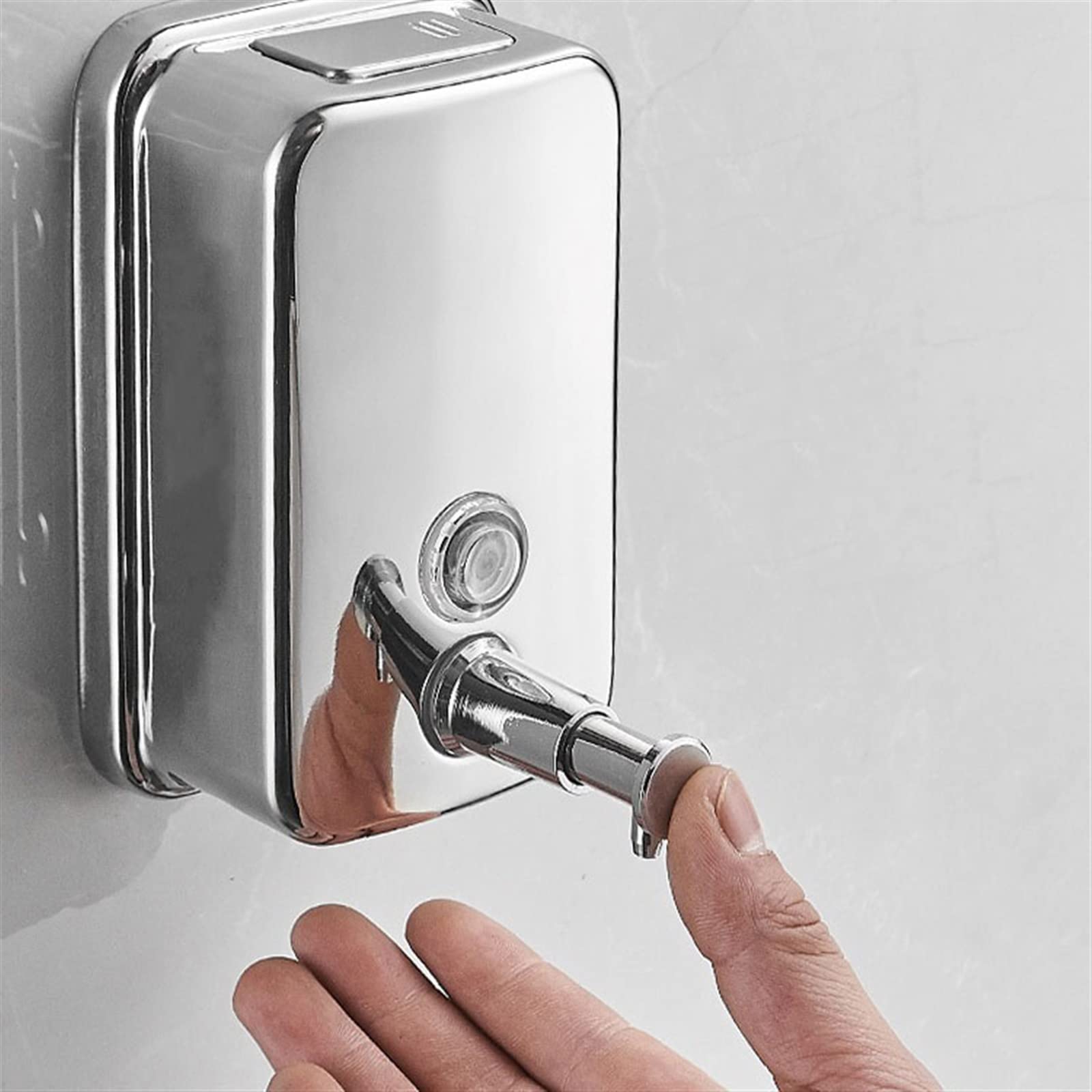 Dispensador de jabón de cerámica, botella de loción recargable, botella dispensadora de jabón 500ML/800ML/1000ML Dispensador de jabón de prensa 304 Botella de loción montada en la pared de acero inoxi