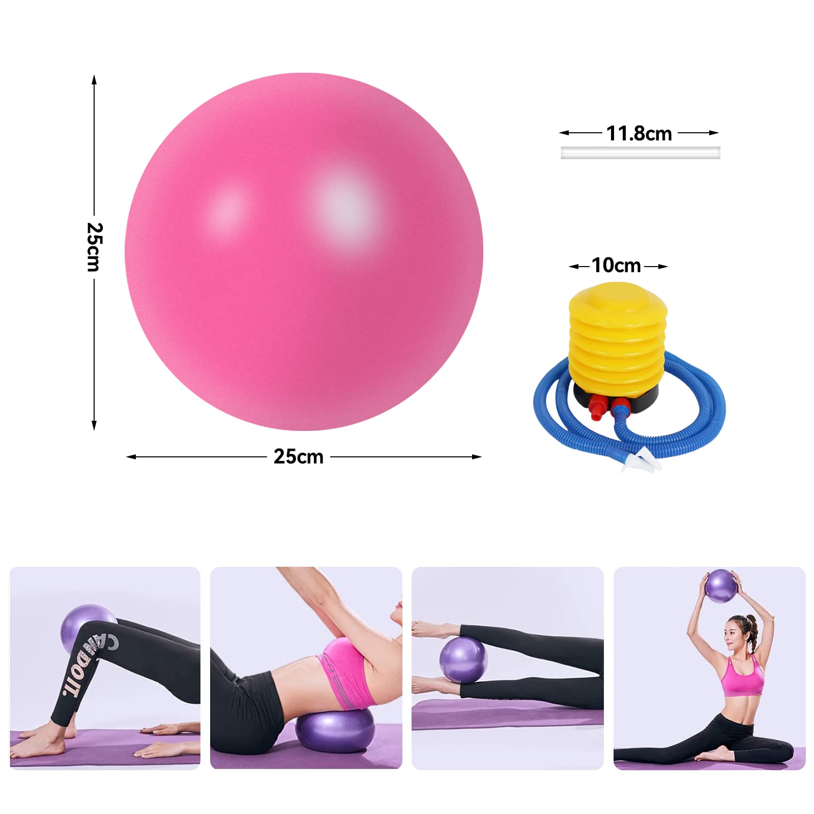 Lot De 3 Petites Balles De Pilates 15 Cm, Antidérapantes Et Douces