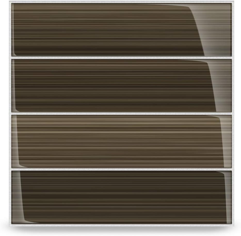 Bodesi Mississippi Mud Glass Subway Tile for Kitchen Backsplash or Bathroom, 3x12