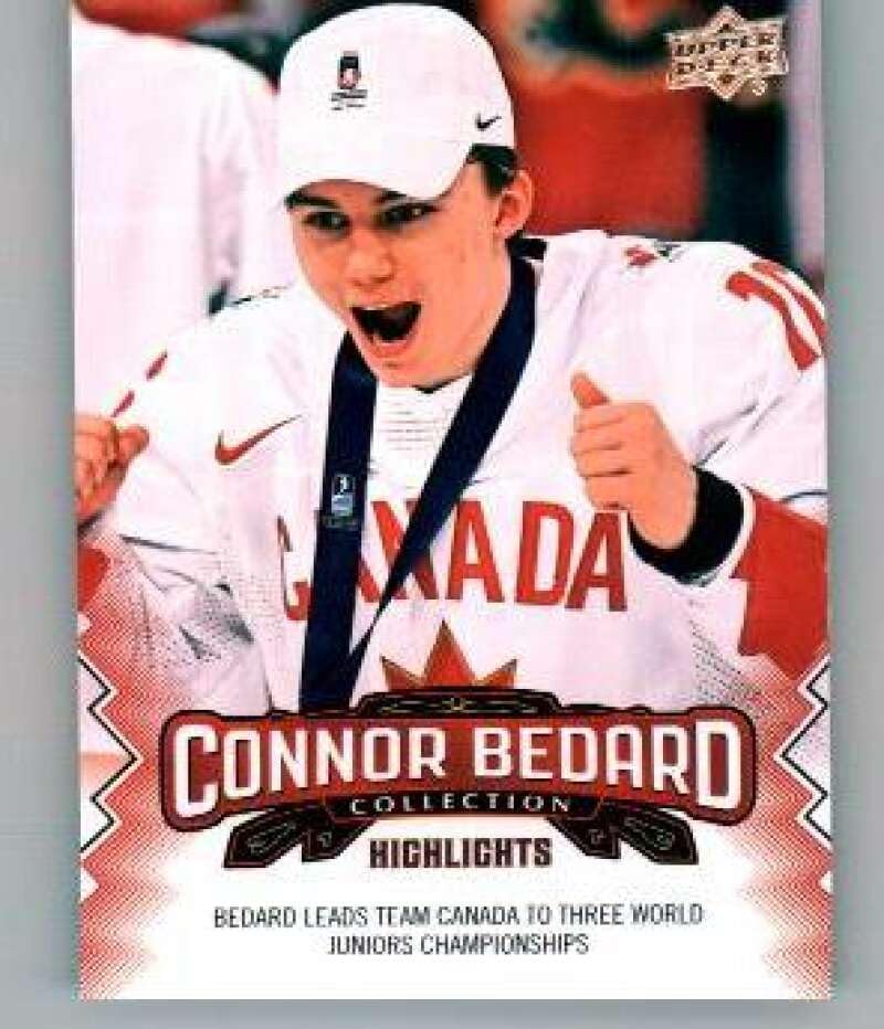 2023-24 Upper Deck Connor Bedard Collection #5 Leads Team Canada to 3 World Junior Championships RC...